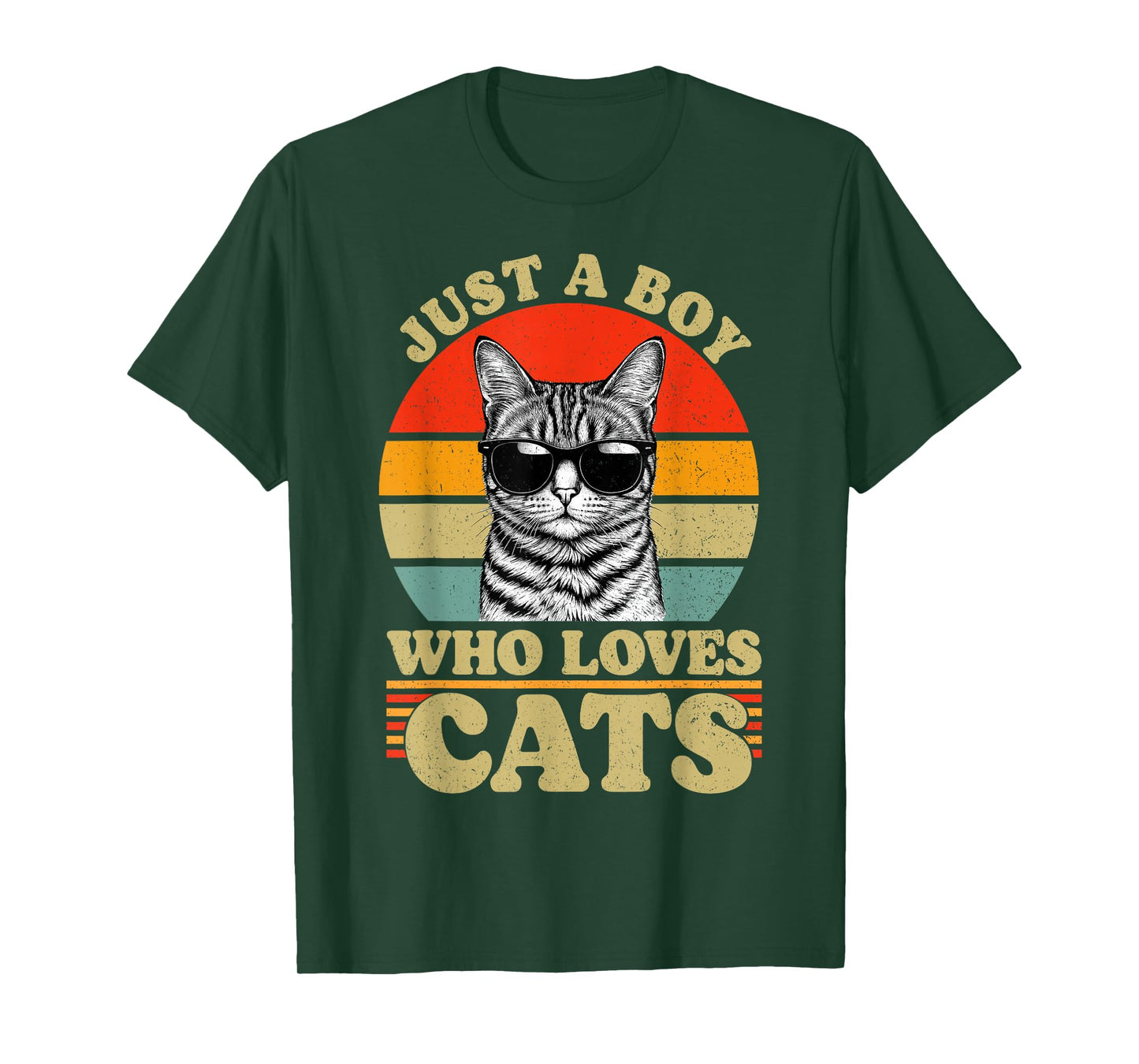 Just A Boy Who Loves Cats Vintage for Mens Kids Boys T-Shirt