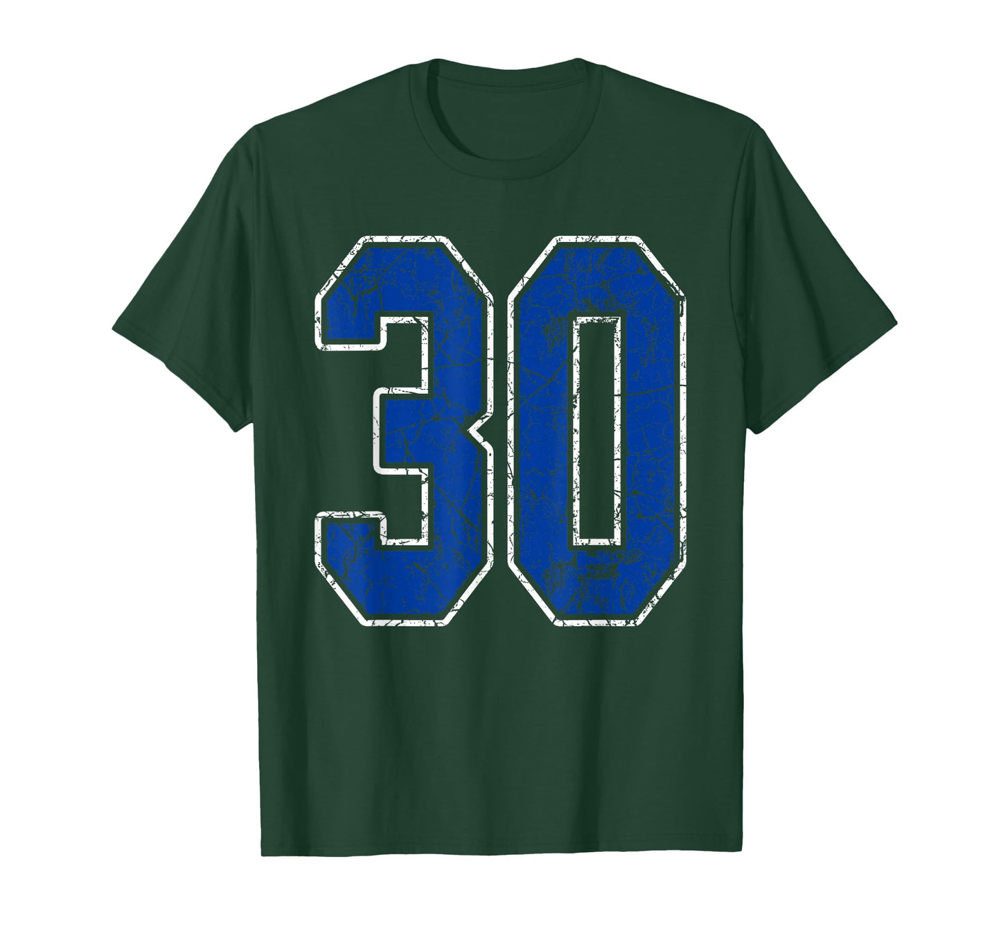 Royal Blue and White Number 30 Jersey Player Uniform #30 Fan T-Shirt