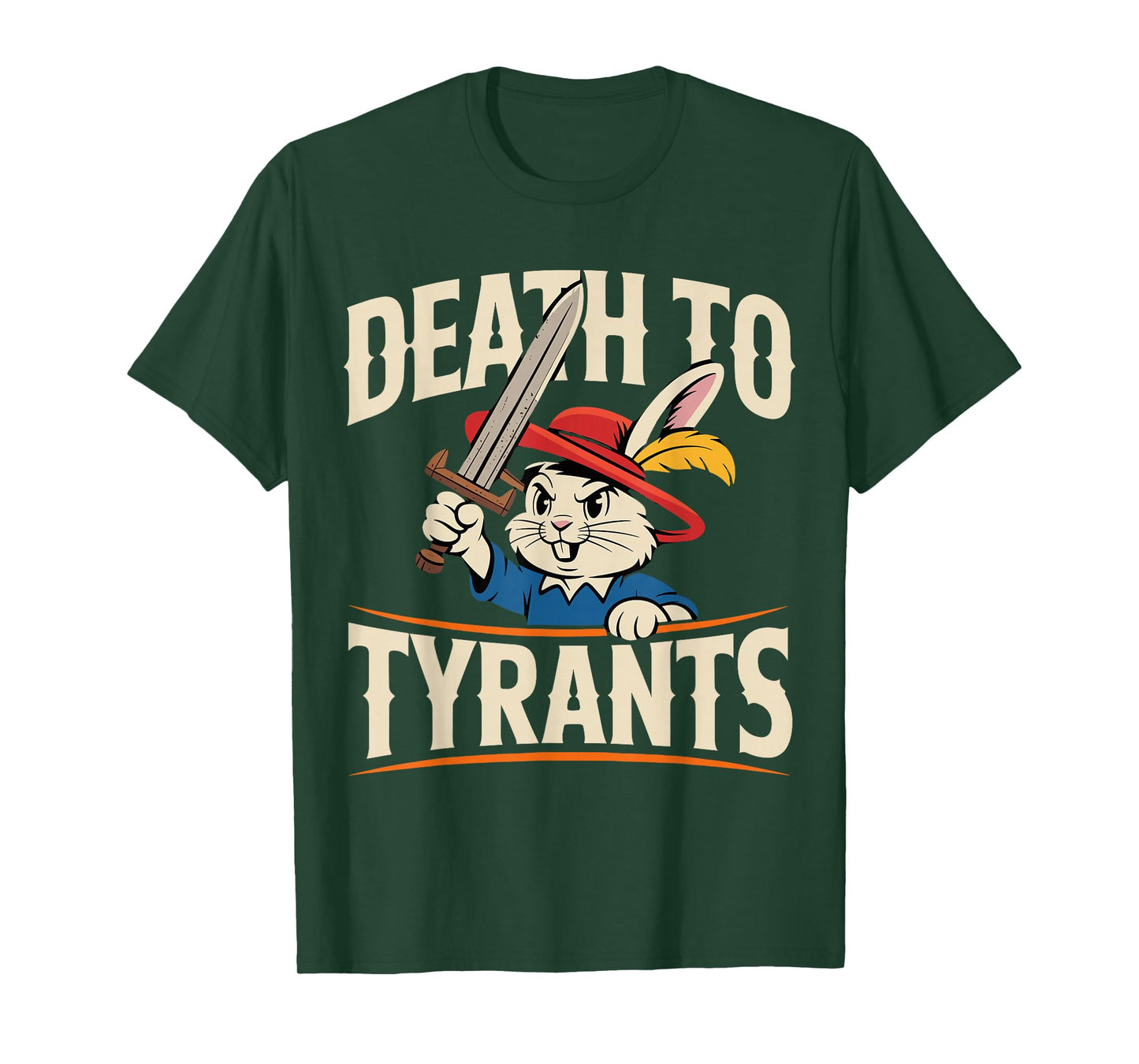 Retro Rabbit Meme Death To Tyrants Funny T-Shirt