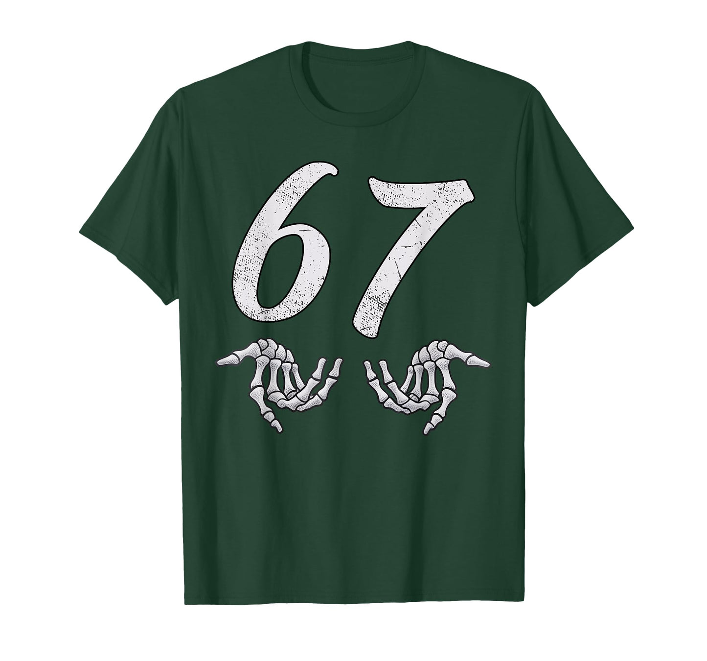 Funny Six Seven 6 7 Meme 67 Skeleton Hand Halloween Costume T-Shirt