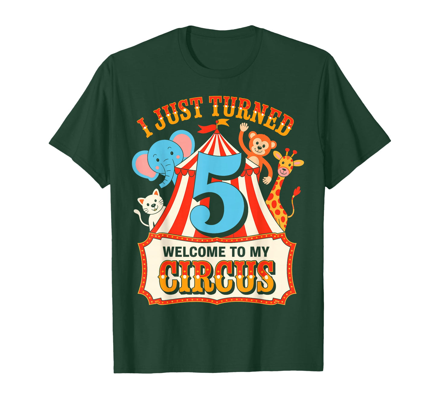 I Just Turned 5 Welcome to My Circus 5 Birthday Party Circus T-Shirt