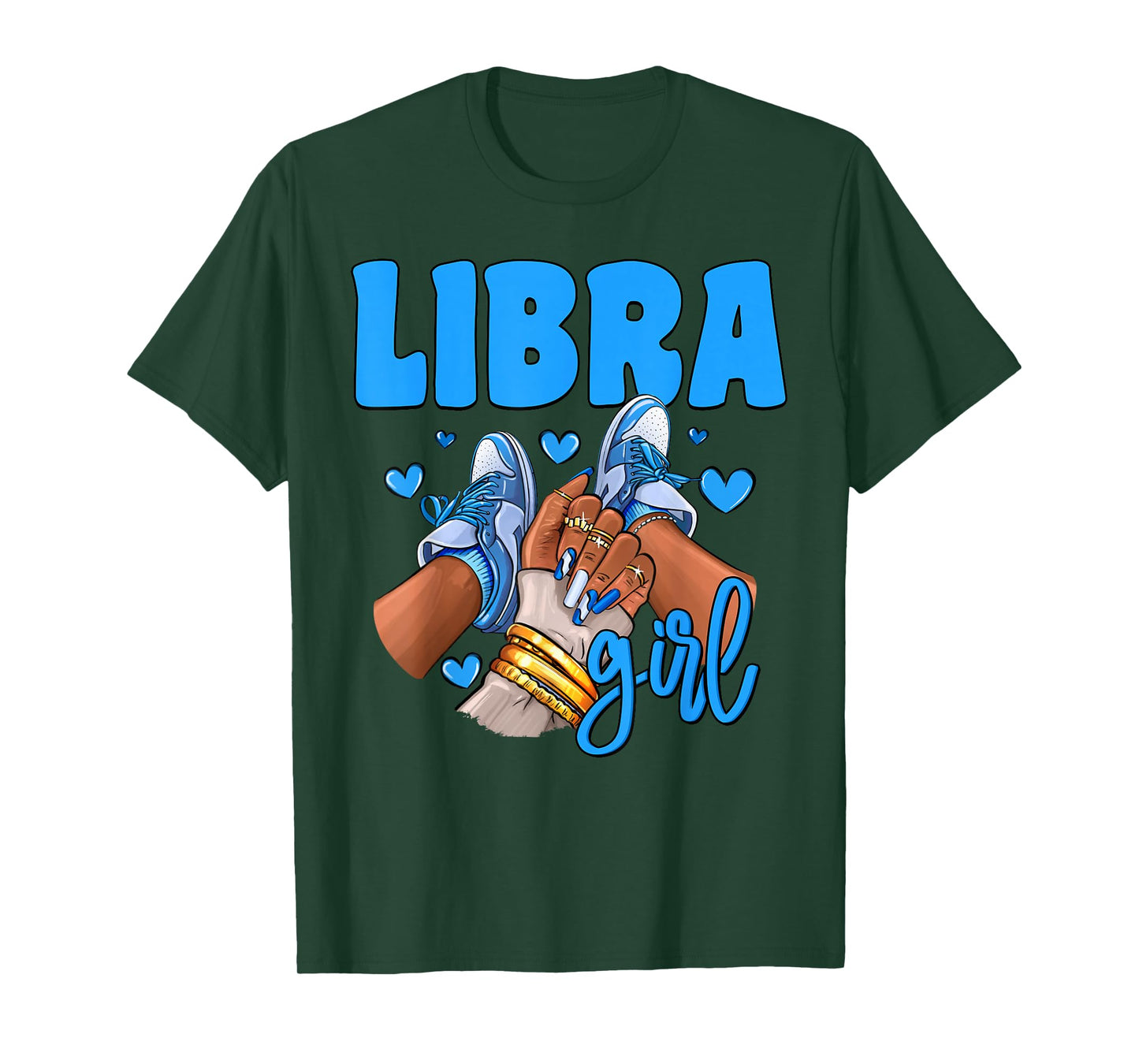 Libra Girl Sneakers Astrology Zodiac Sign Black Women T-Shirt