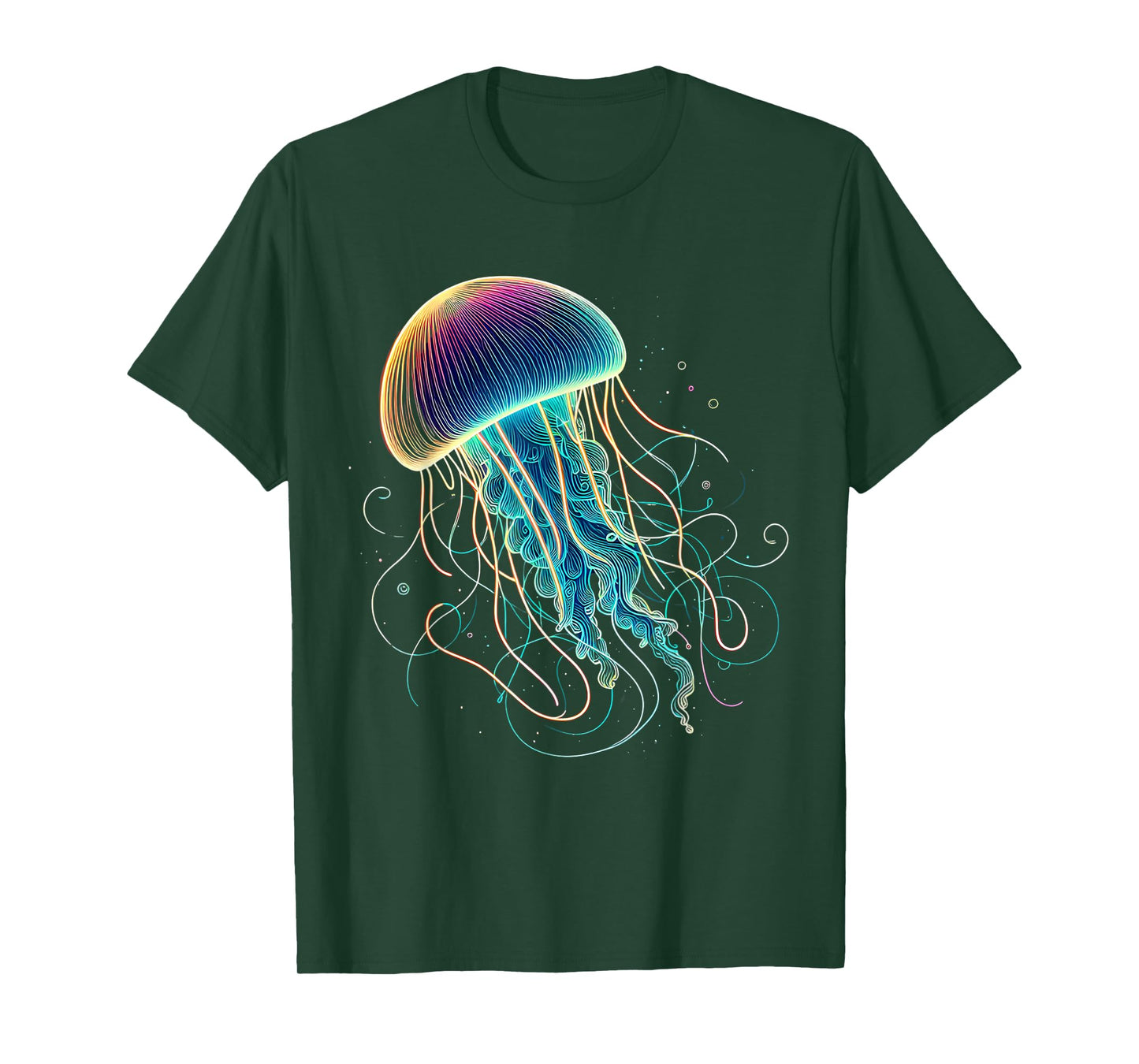 Colorful Vibrant Glowing Jellyfish with Rainbow Colors T-Shirt