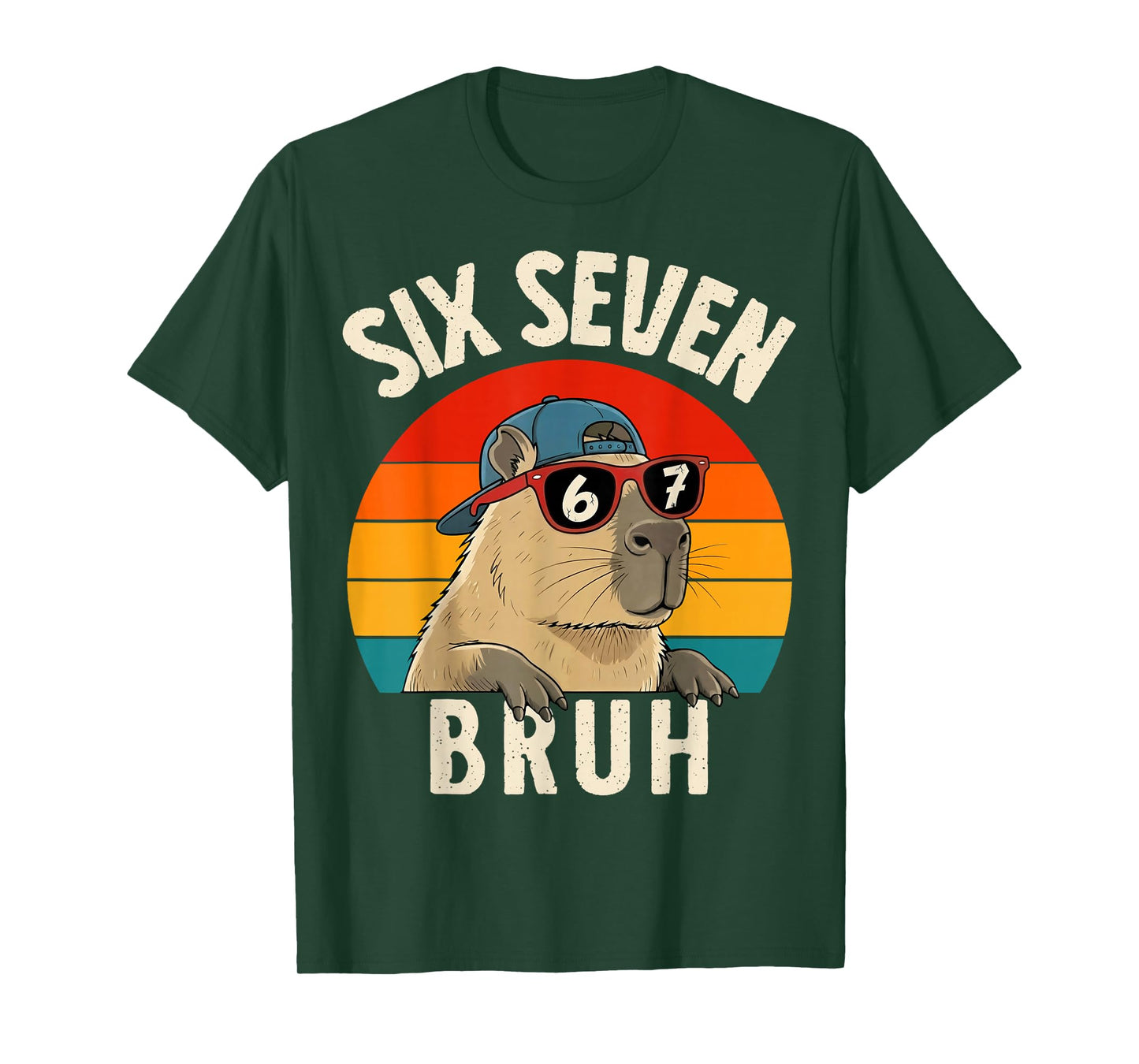 Funny 67 Capybara Six Seven Bruh Gift for Men Women Kids T-Shirt