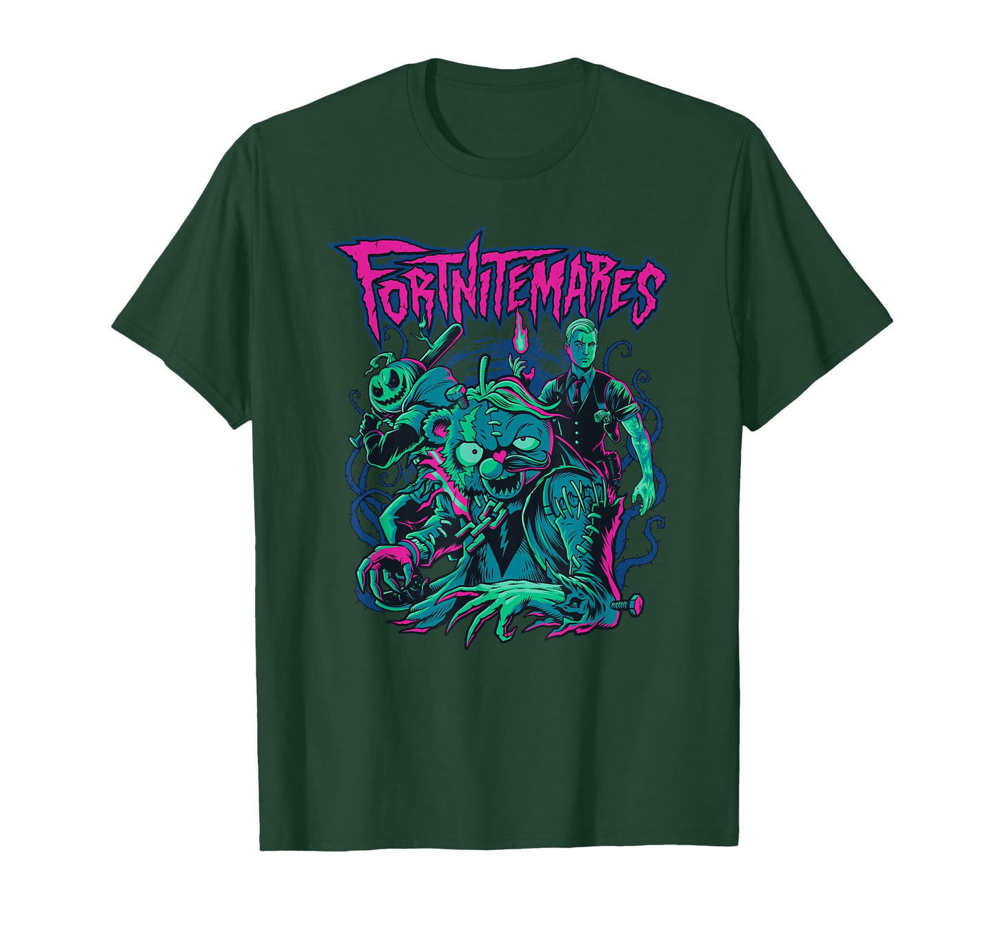 Fortnite Halloween Fortnitemares Retro Horror Group Shot T-Shirt