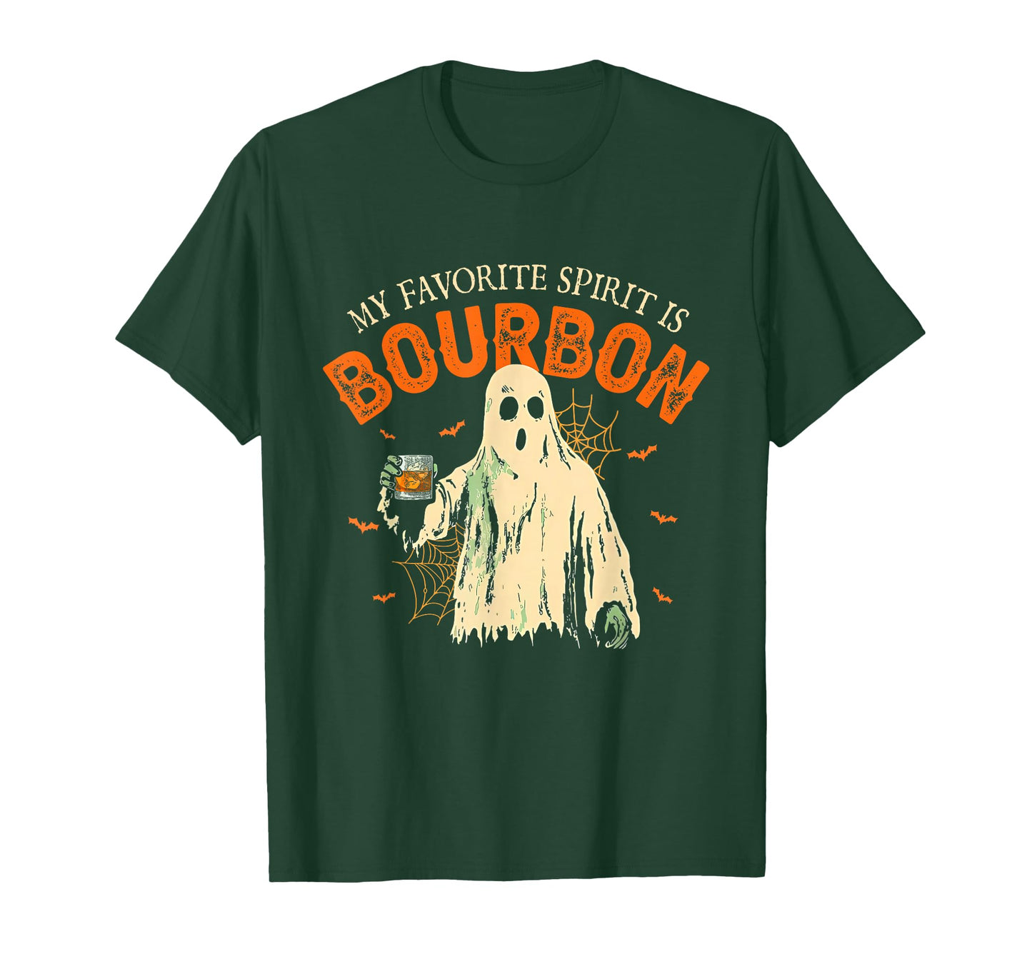 My Favorite Spirit Is Bourbon Funny Ghost Halloween Costume T-Shirt