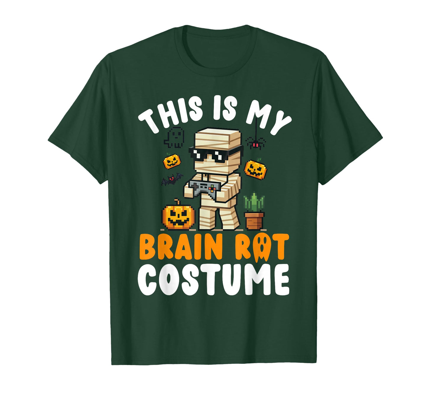 Brain Rot Halloween Costumes Kids Teen Boys Brainrot Gamer T-Shirt