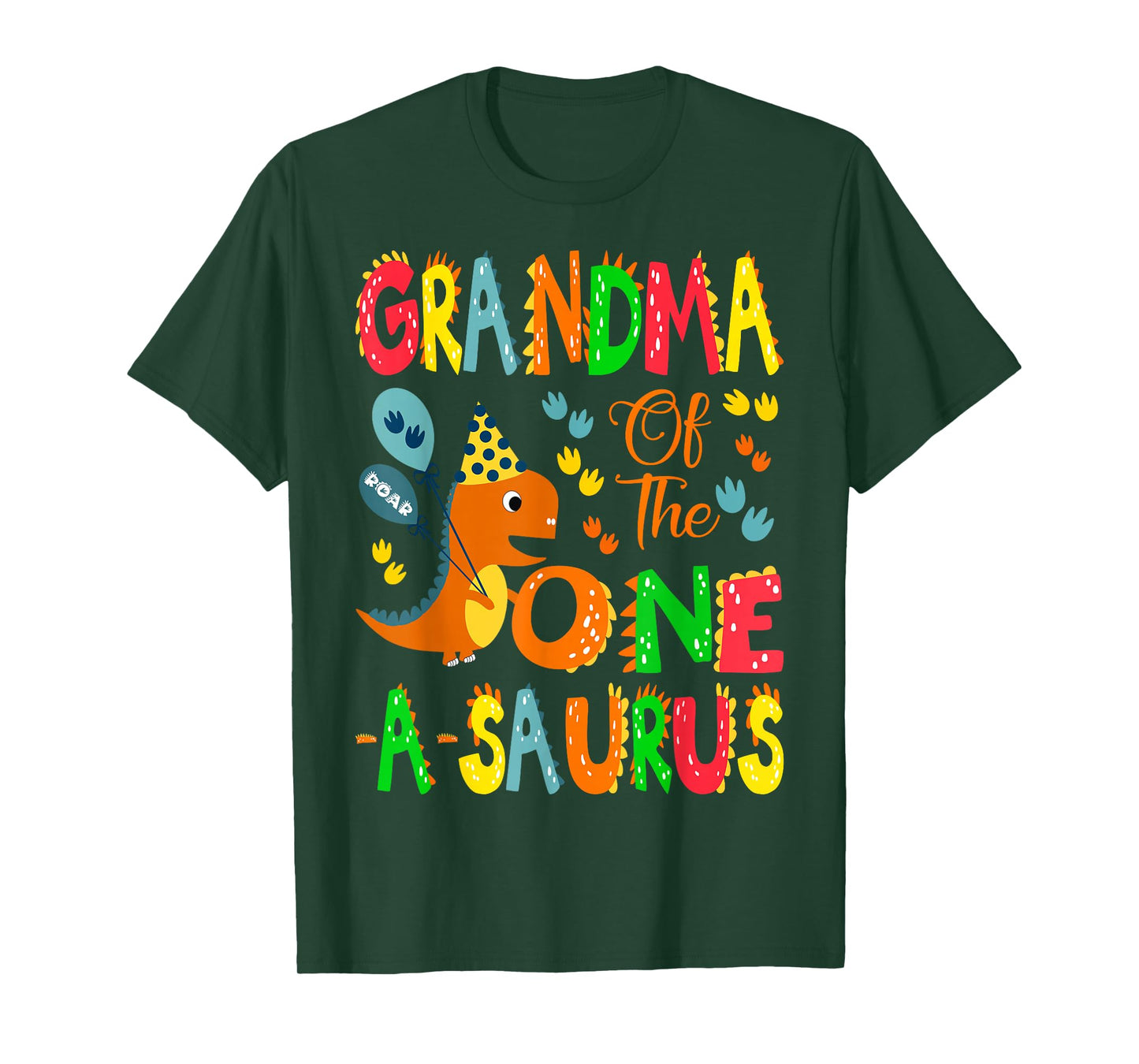 Grandma of The One-A-Saurus 1st Birthday Boy Dinosaur Lover T-Shirt