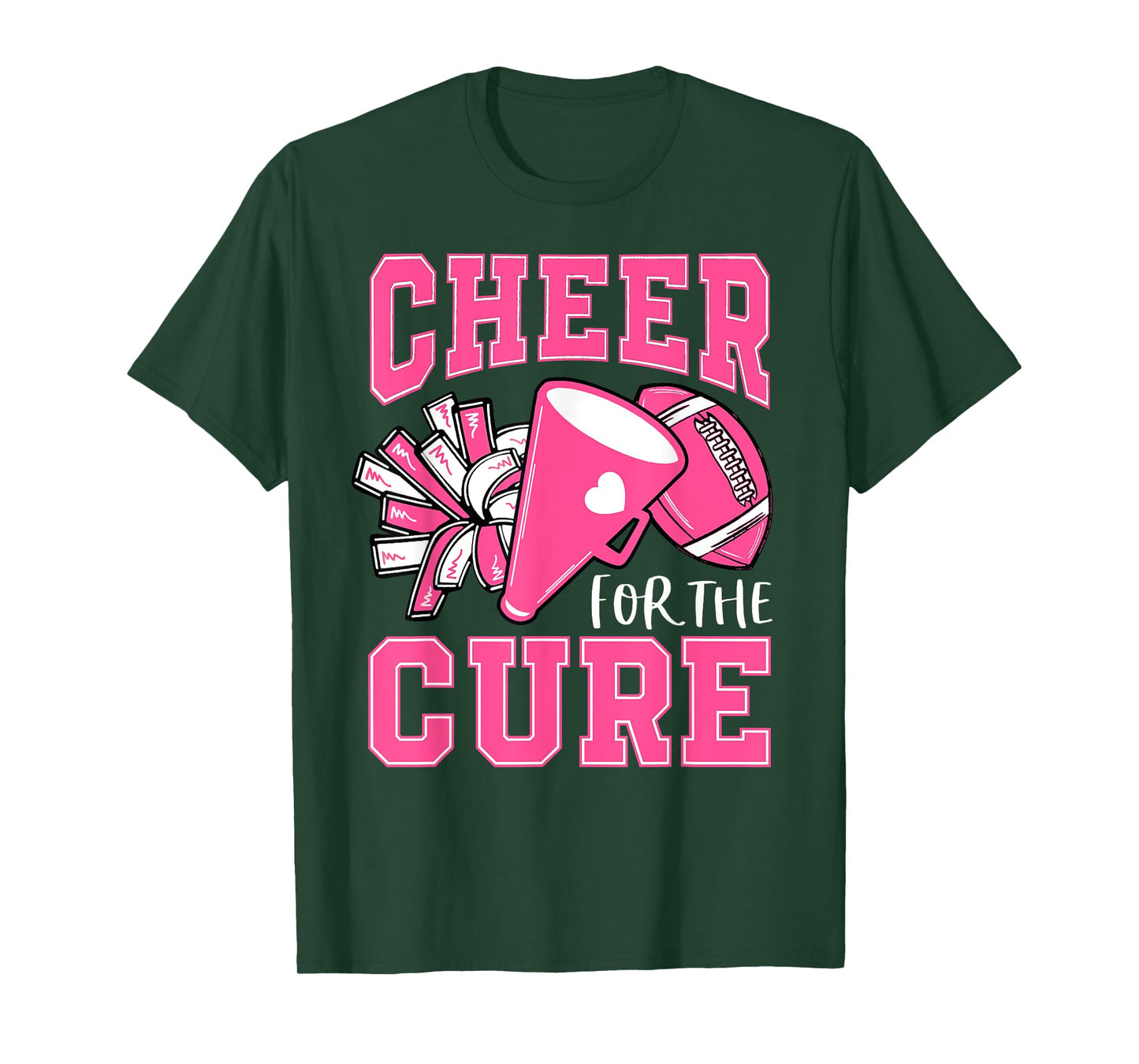 Cheer For The Cure Breast Cancer Awareness Cheerleader Funny T-Shirt