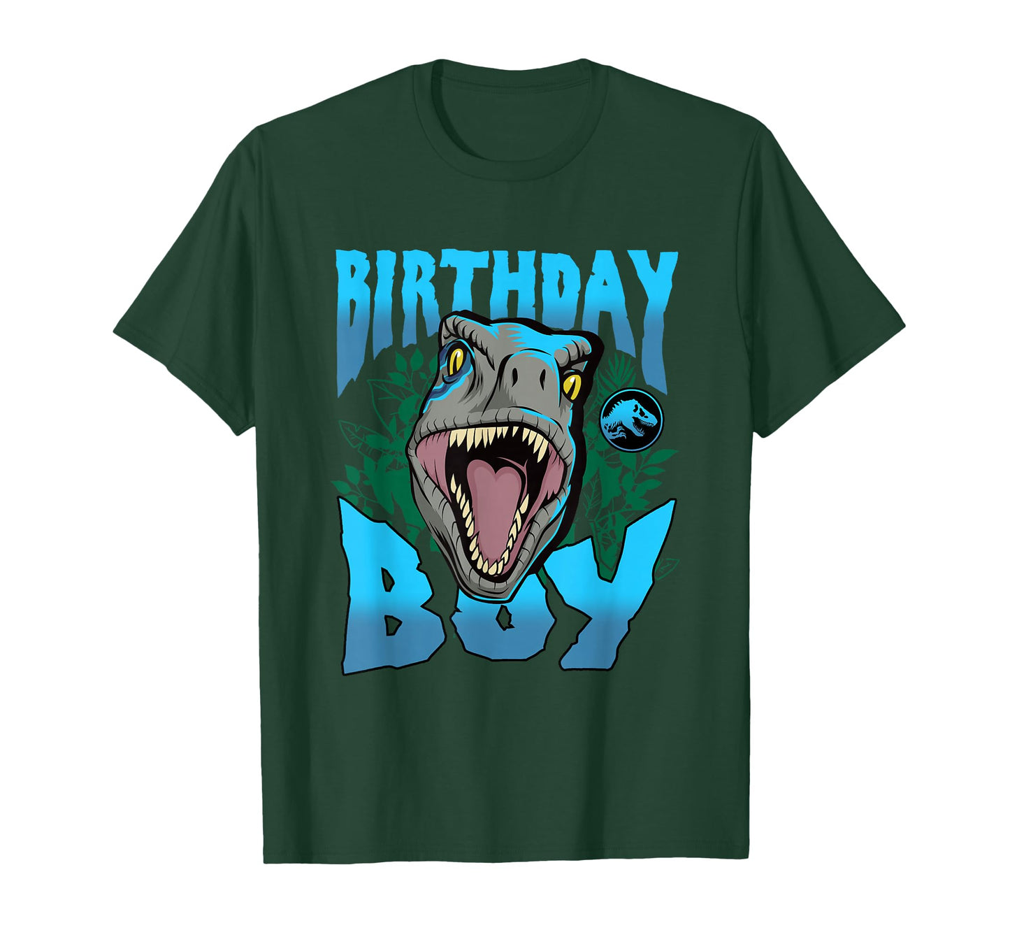Jurassic World Birthday Boy Roaring Velociraptor Blue Logo T-Shirt