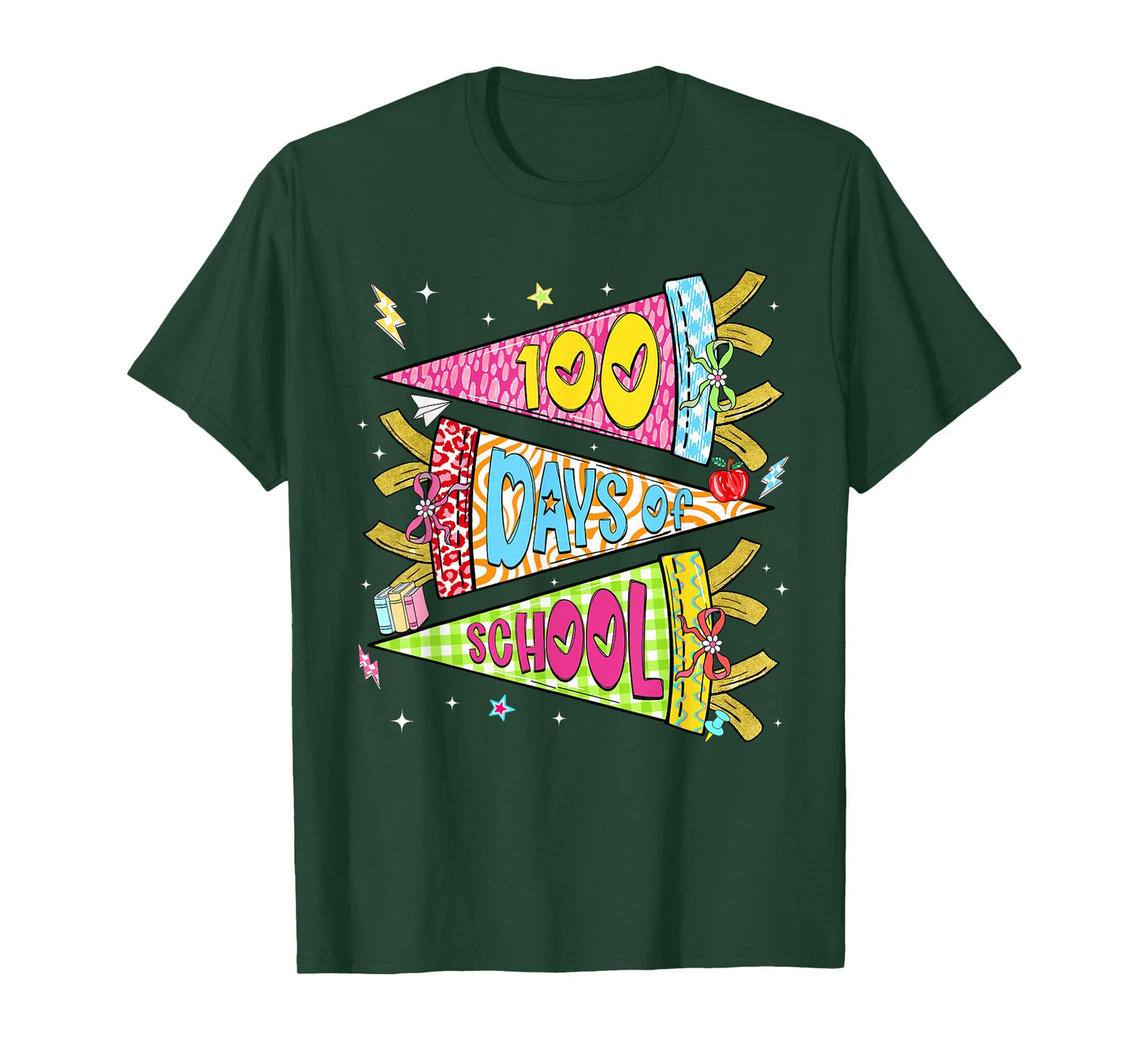 Preppy Happy 100 Days of School Retro Boy Girl Kid Teacher T-Shirt
