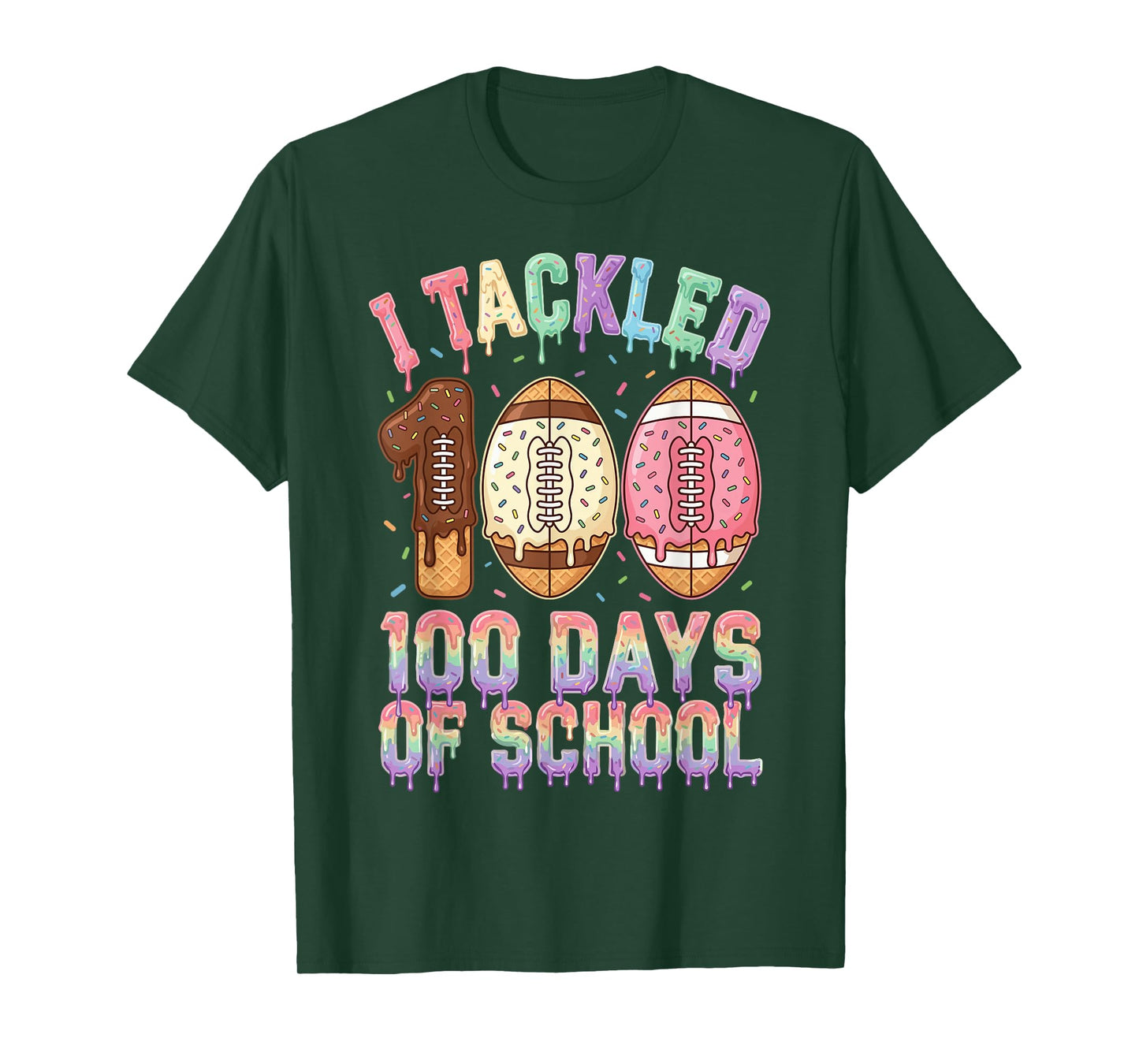 I Tackled 100 Days of School Football 100th Day for Boys T-Shirt