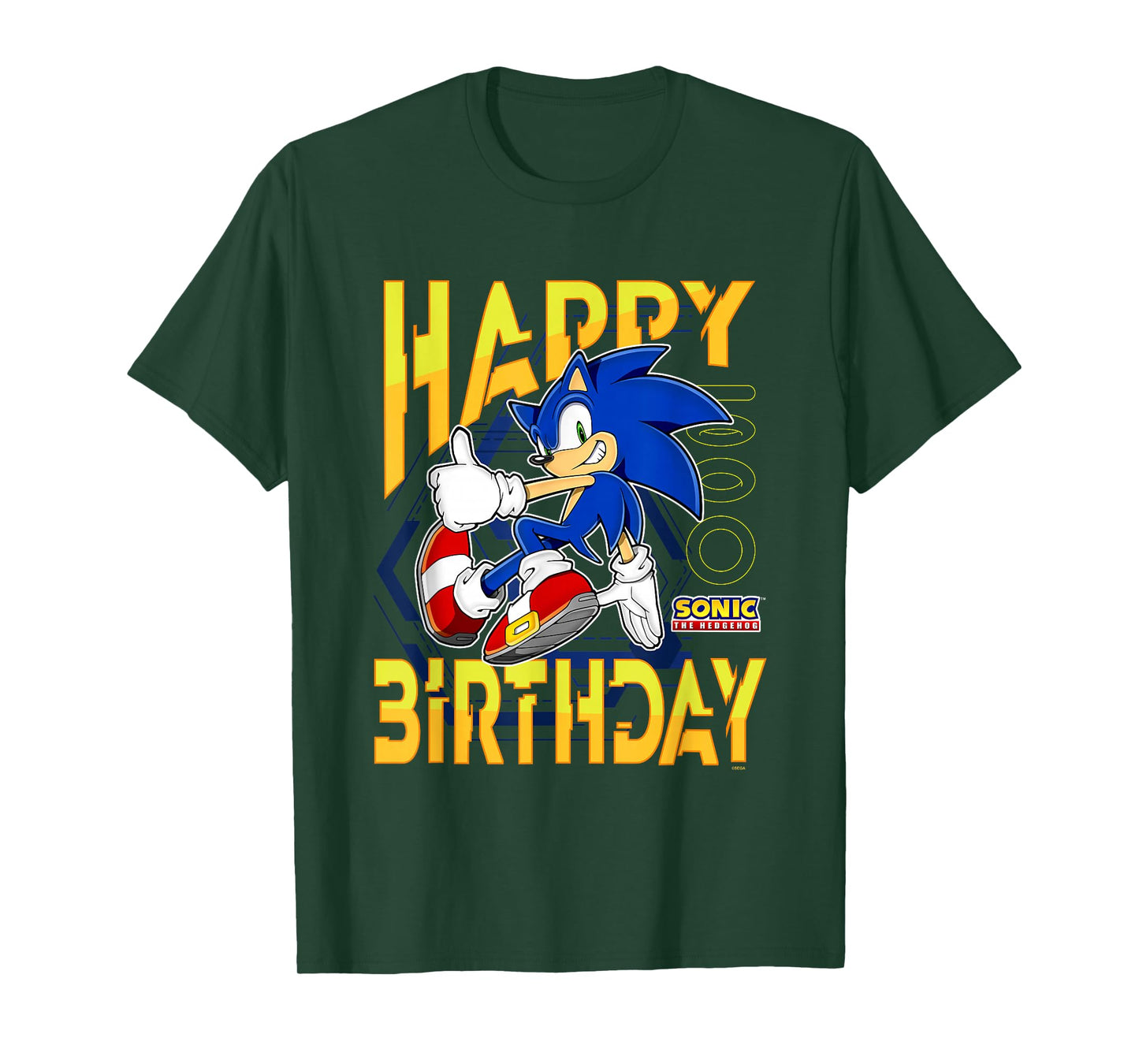 Sonic The Hedgehog Birthday Happy Birthday Thumbs Up Logo T-Shirt