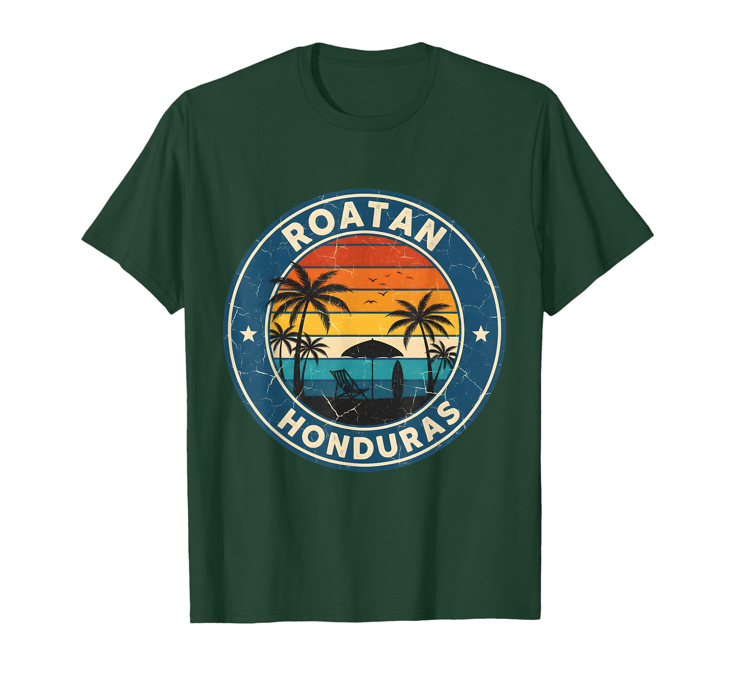 Roatan Honduras Vintage Beach Sunset T-Shirt