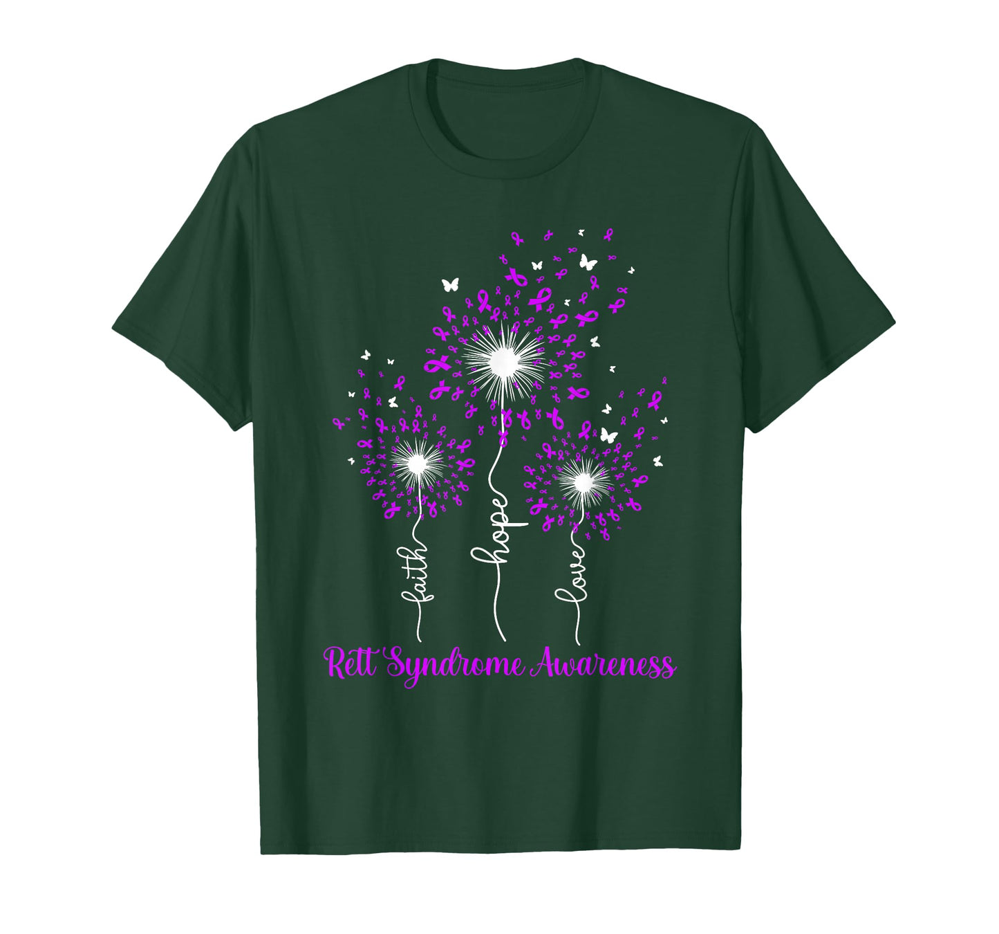 Dandelion Faith Hope Love Rett Syndrome Awareness T-Shirt