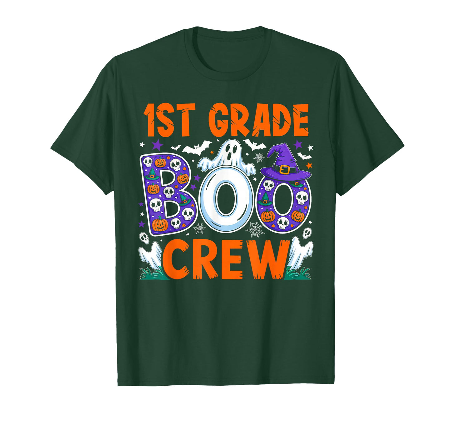 1st Grade Boo Crew First Grade Teacher Kids Happy Halloween T-Shirt