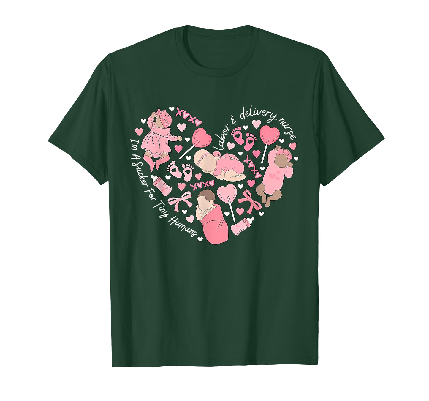 Heart Cute Baby Labor & Delivery Nurse Valentine Day MBU T-Shirt