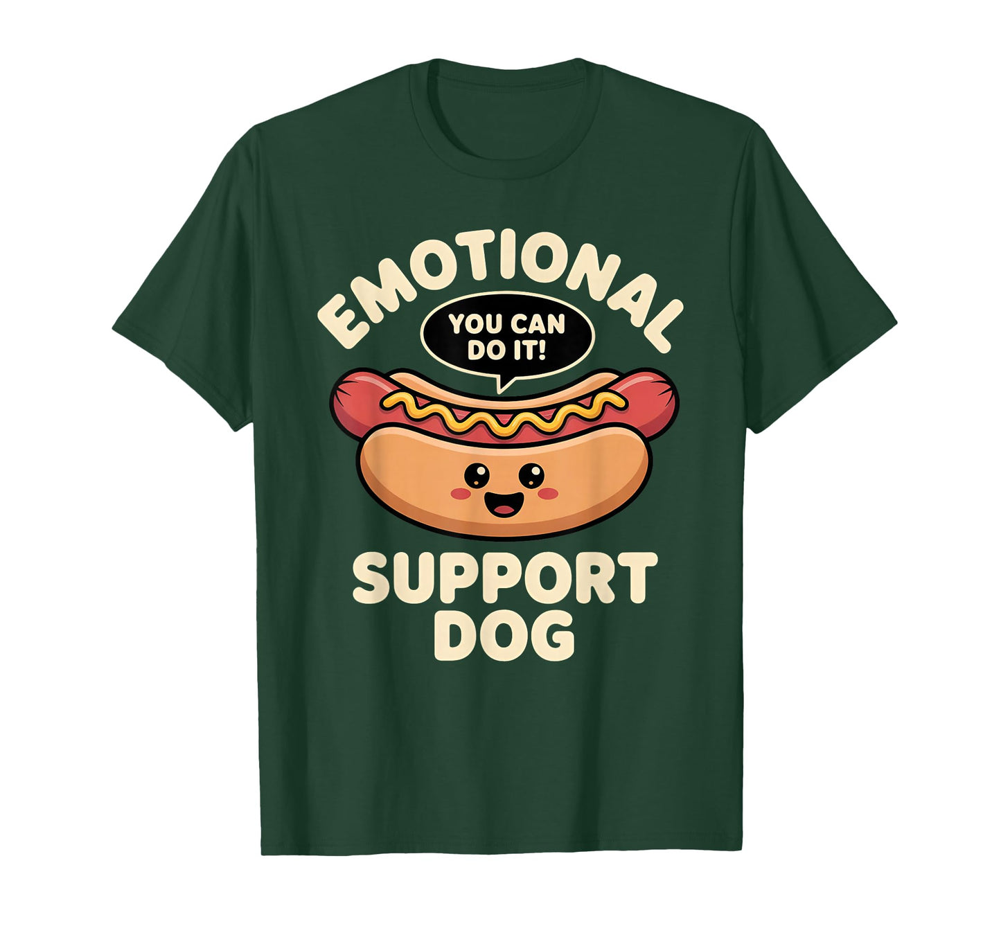 Funny Emotional Support Dog Hot Dog Kawai Motivational Shirt T-Shirt