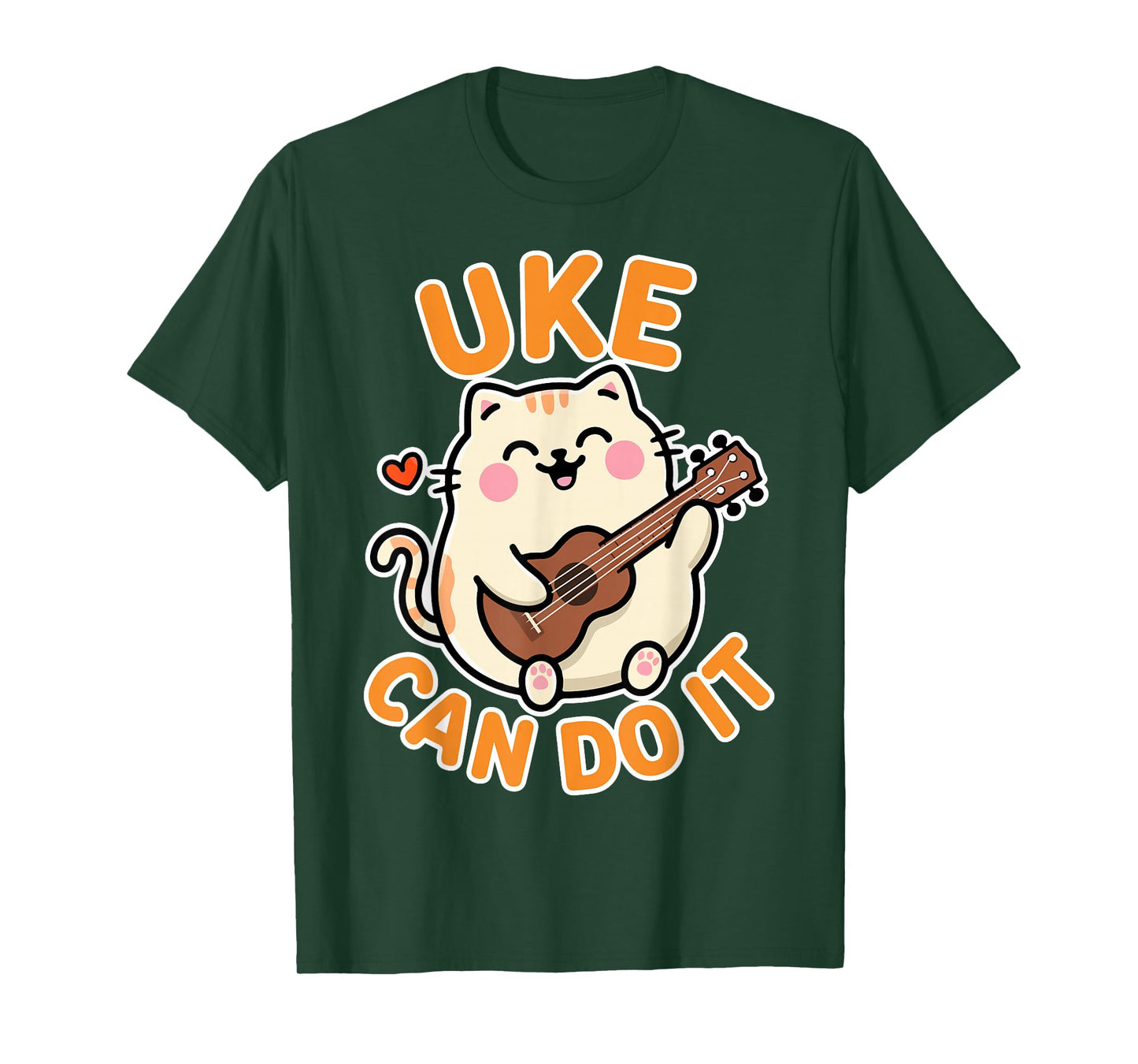 Uke Can Do It - Cat and Uke Lover Ukulele Player Gifts T-Shirt