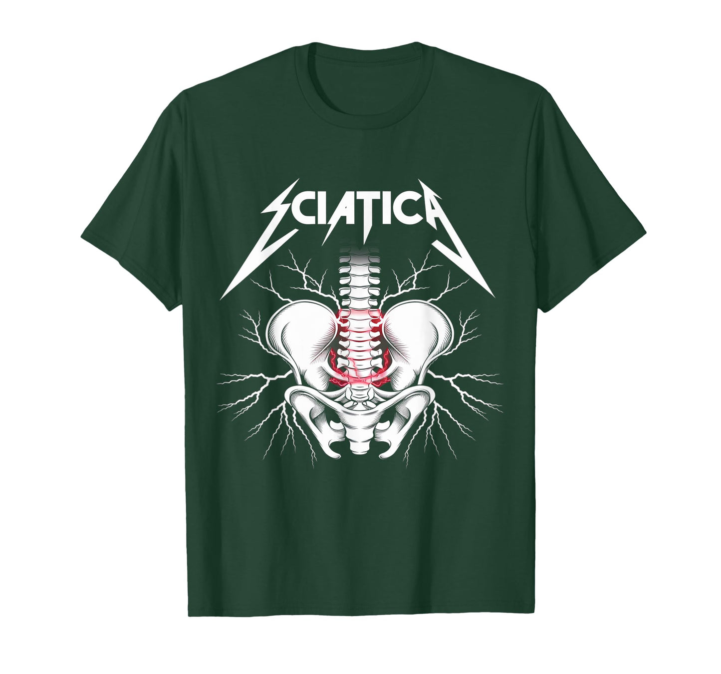 Sciatica Skeleton - Funny Rock T-Shirt