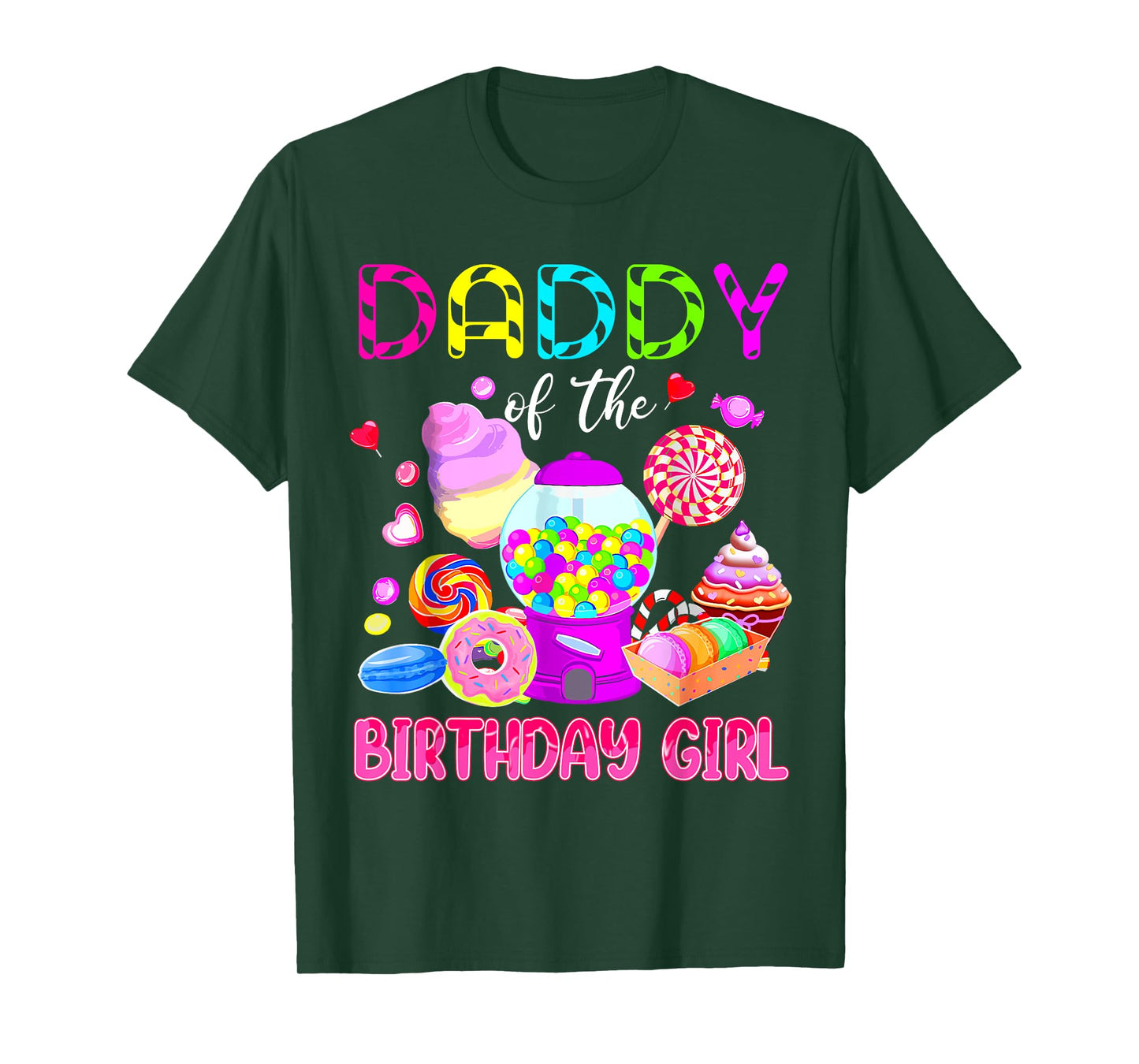 Kids Daddy Of The Birthday Girl Candy Birthday Party T-Shirt