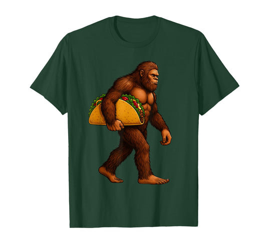 Bigfoot Taco Sasquatch Walking Taco Funny Shirt Men Boys T-Shirt