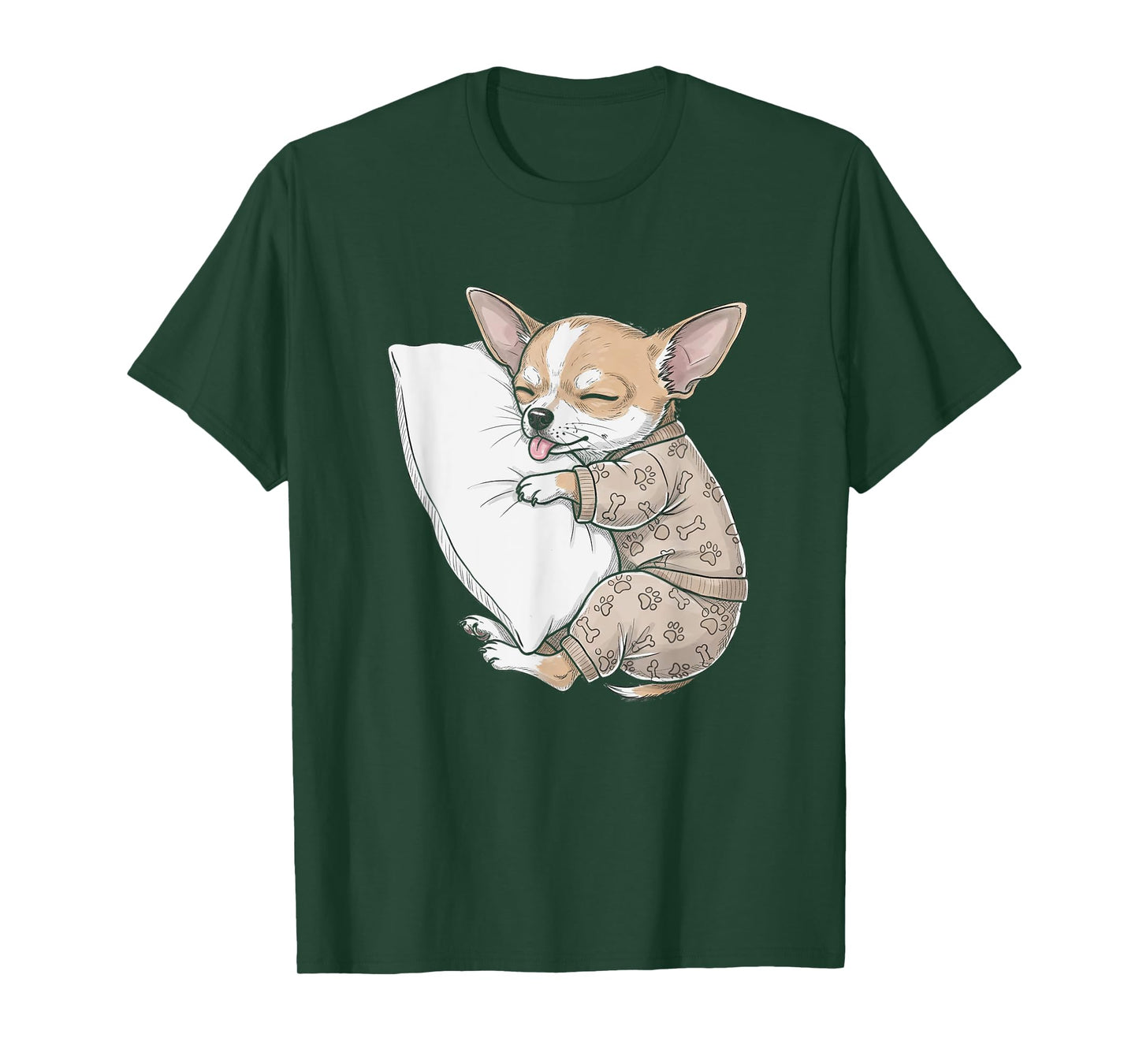 Funny Sleepy Chihuahua Pajama Men Women Kids T-Shirt