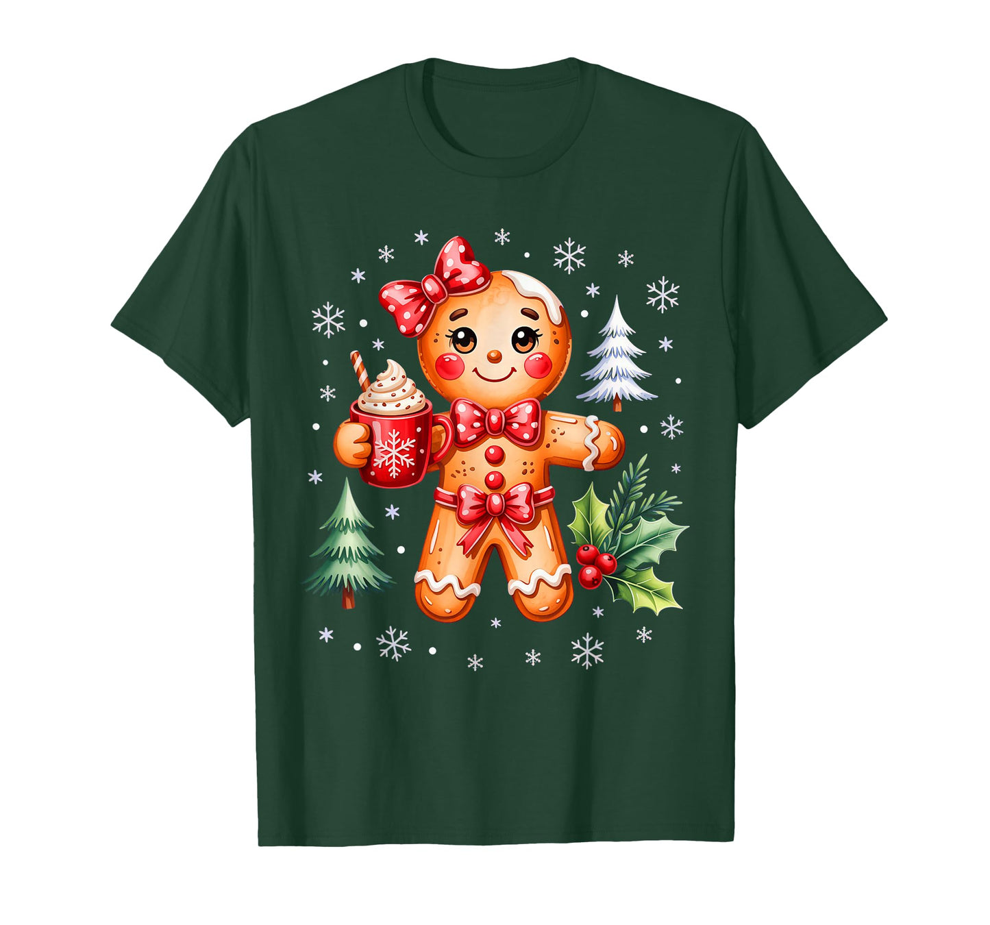 Cute Gingerbread Christmas Snow T-Shirt