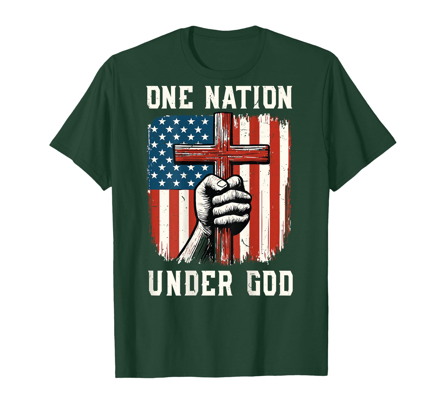 One Nation Under God American Flag Faith Christian Patriotic T-Shirt