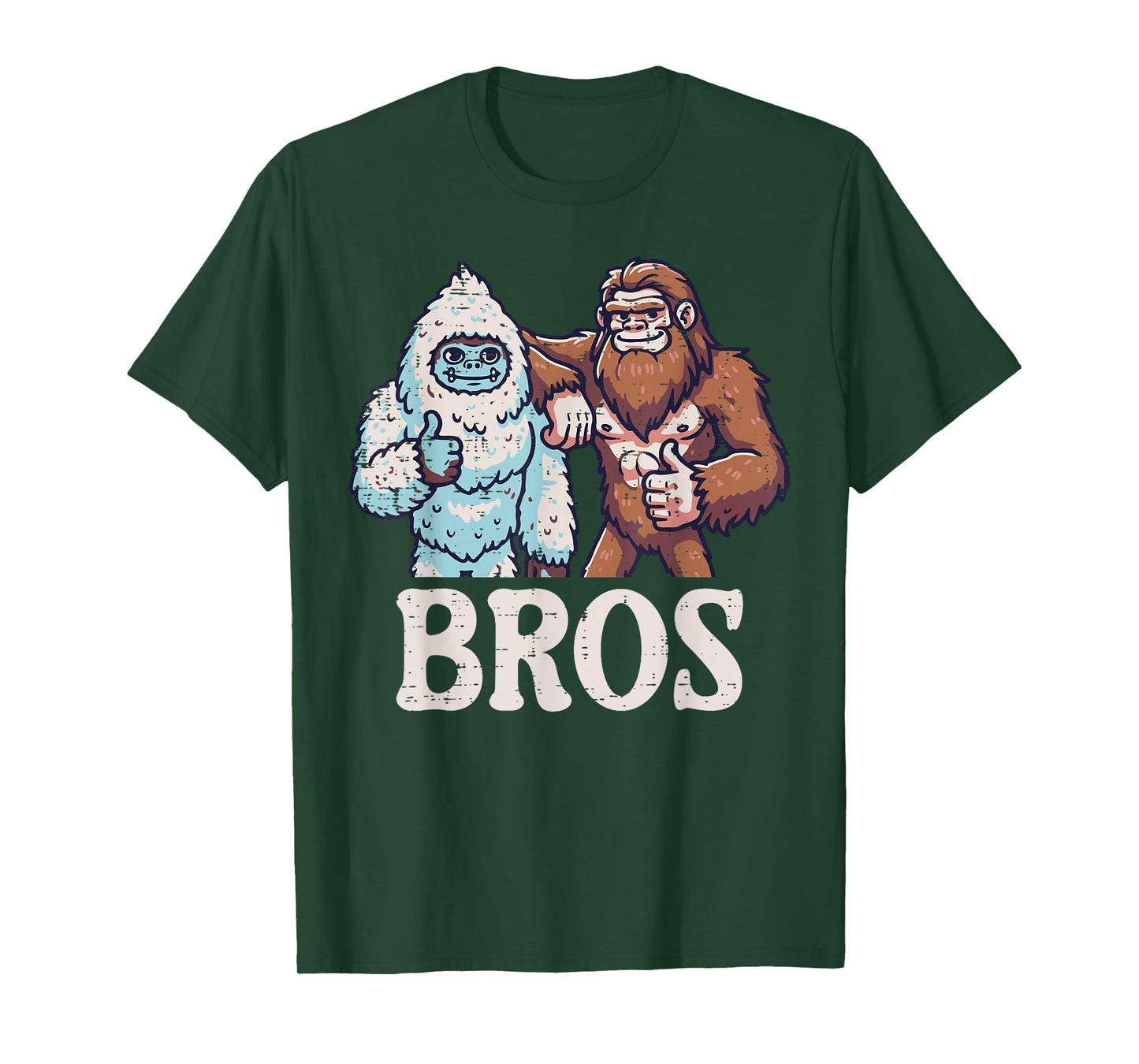 Bigfoot Sasquatch Yeti Bros Funny Brothers Men Women Kids T-Shirt