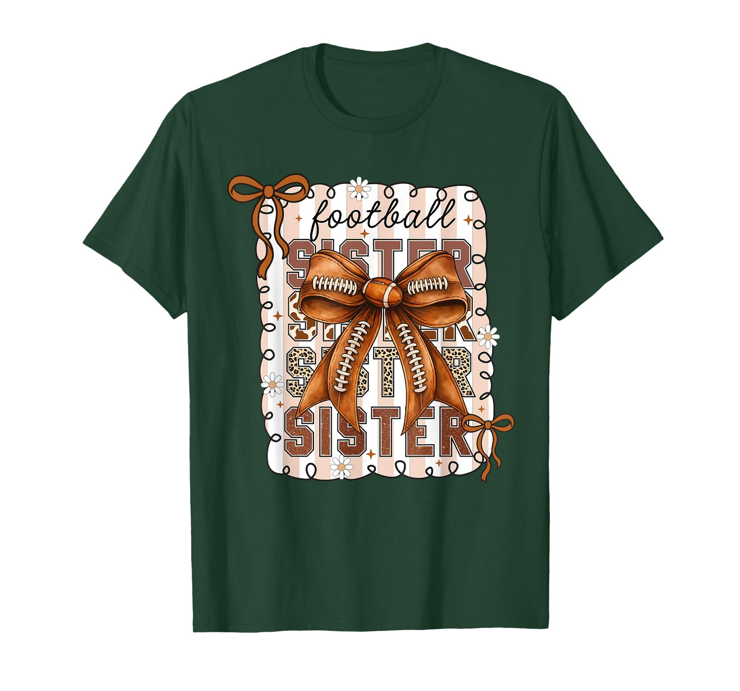 American Football Sister Coquette Bow Thanksgiving for Girls T-Shirt
