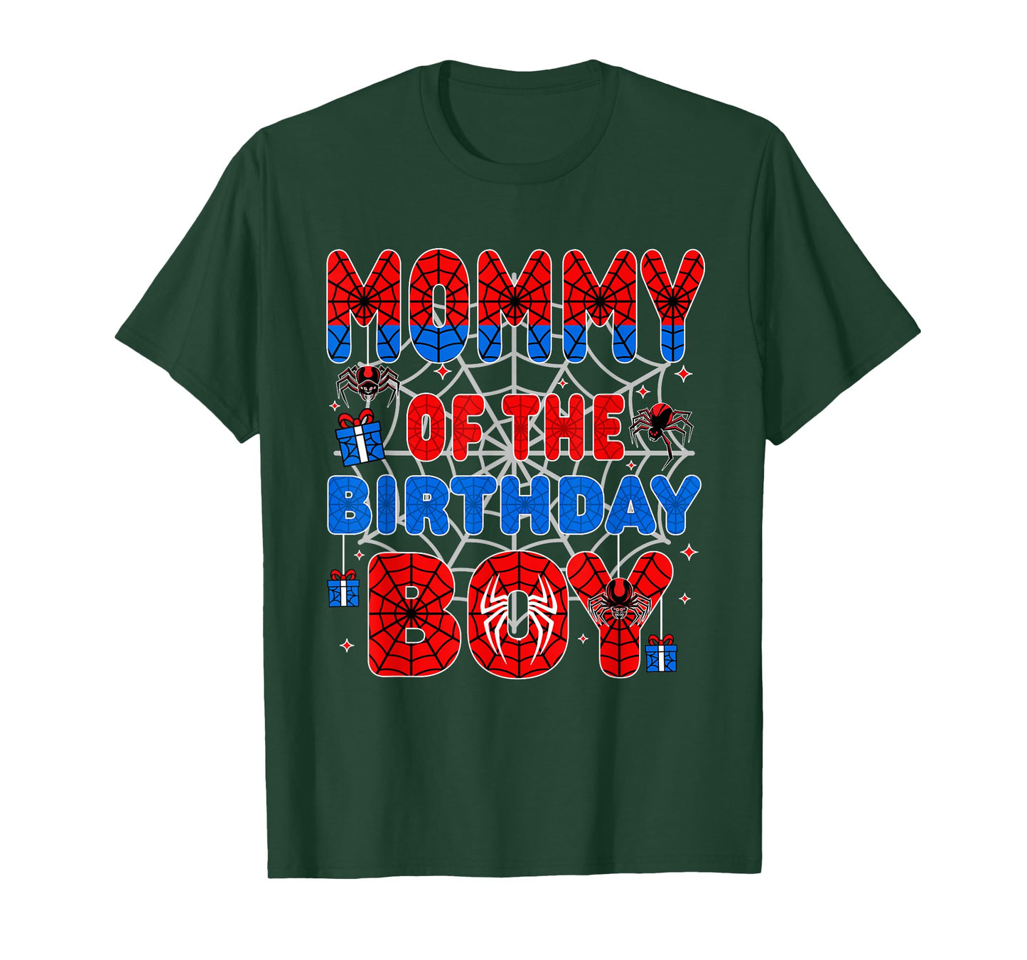 Spider Web Birthday Party Mommy of The Birthday Boy T-Shirt