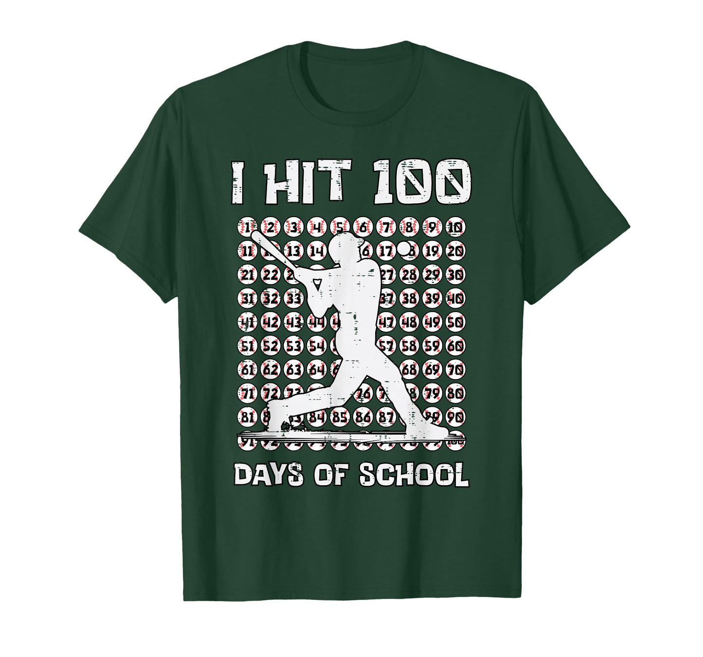 I Hit 100 Days of School Baseball Player 100th Day Boys Kids T-Shirt