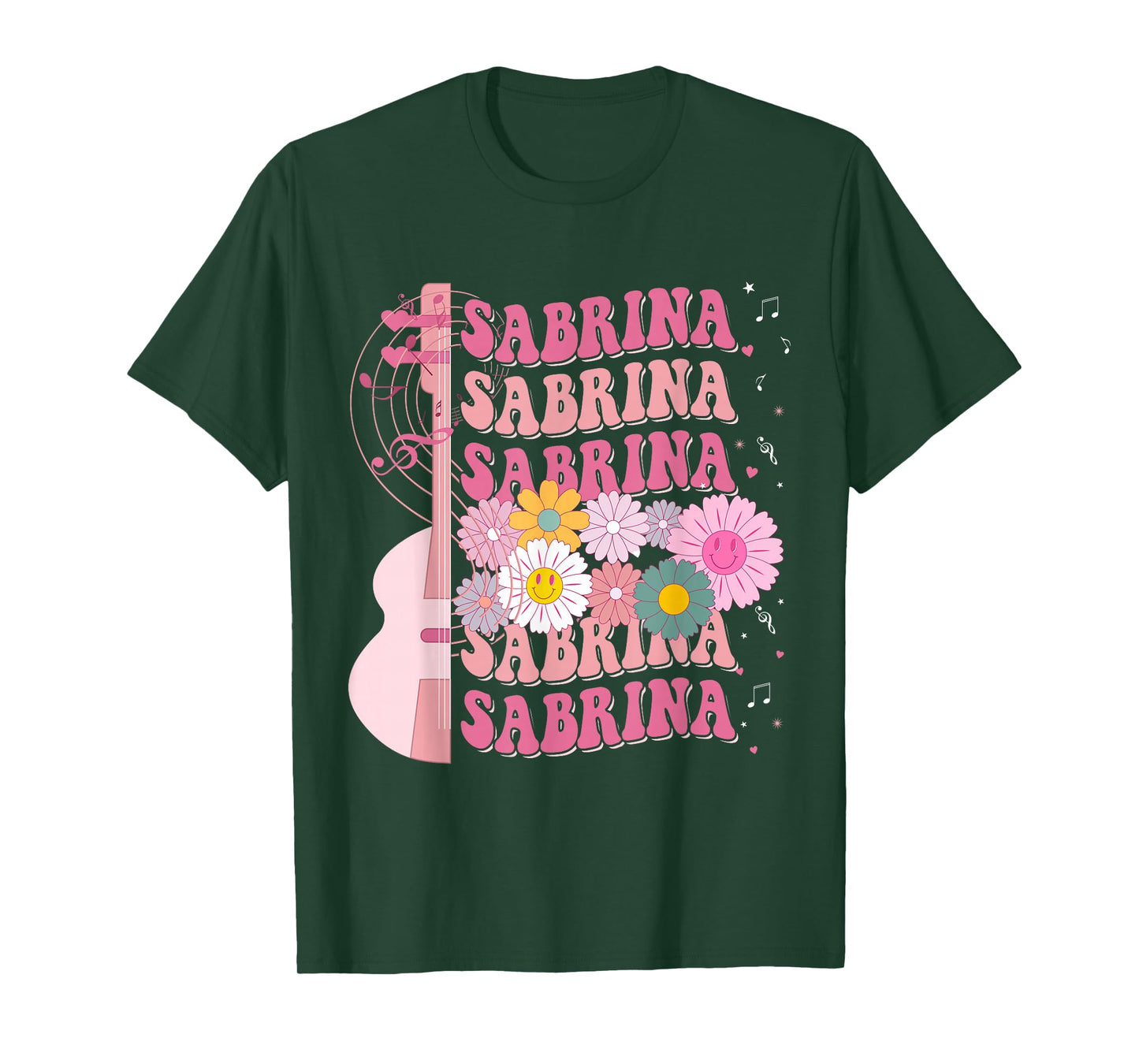 Girl Retro Sabrina Groovy Flower Name Personalized 80's T-Shirt
