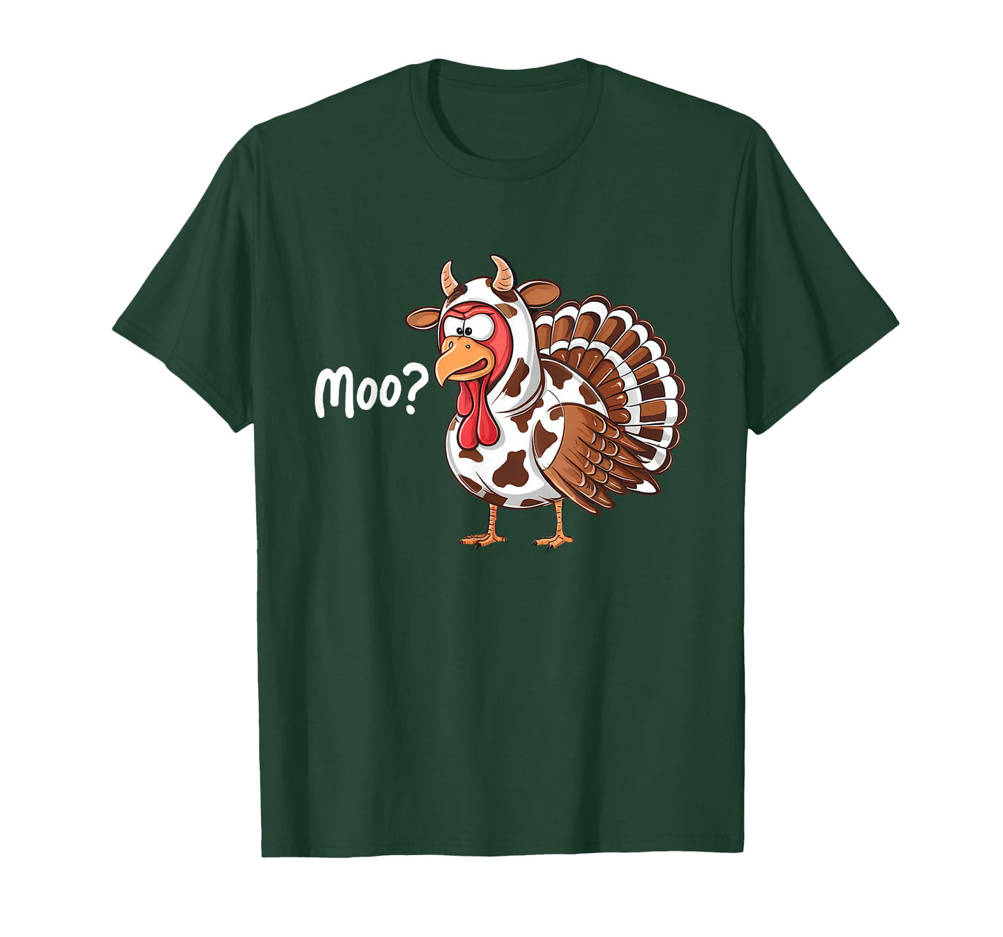 Funny Turkey Moo Thanksgiving Fake Cow Farmer Cow Lover T-Shirt