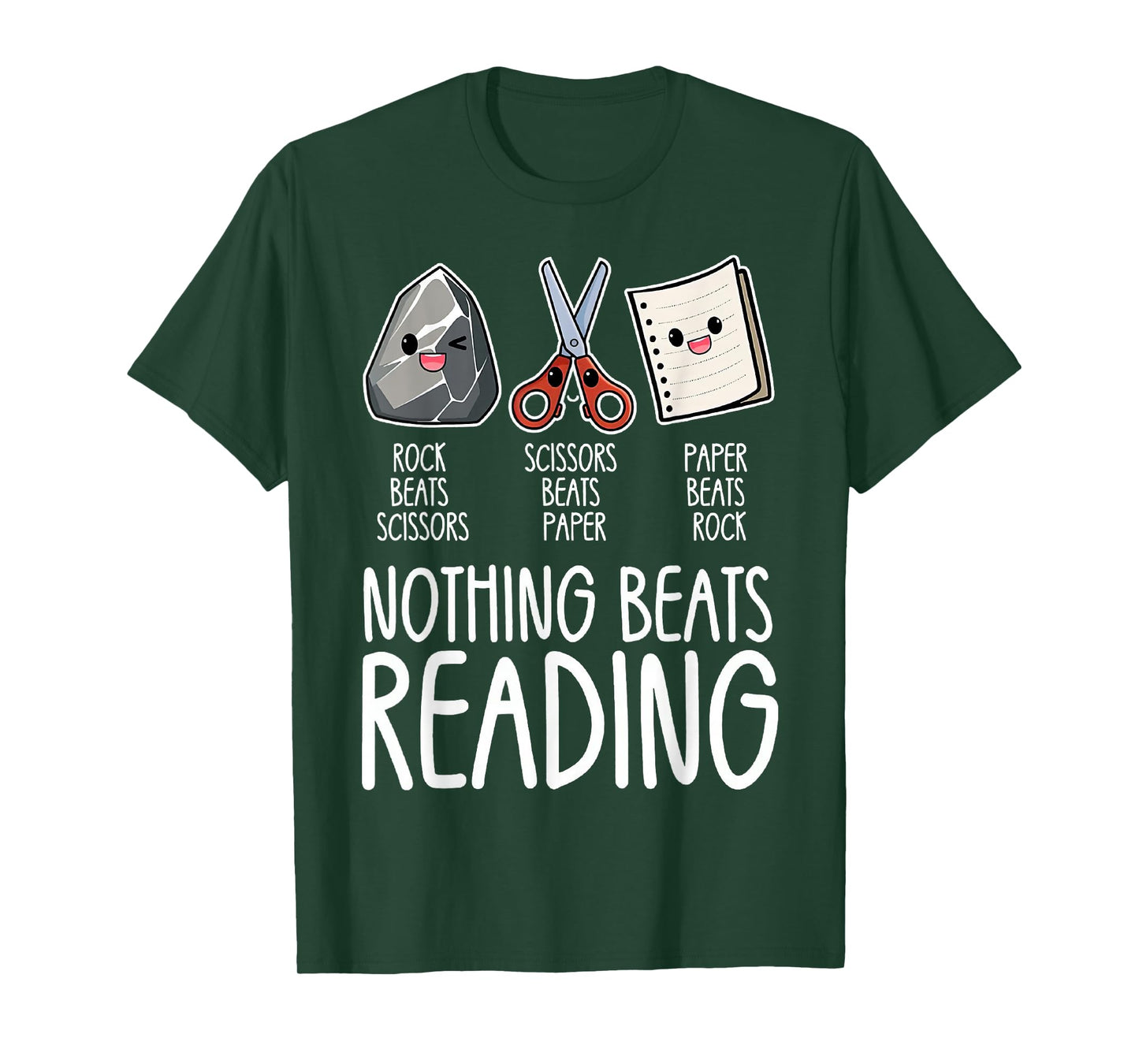 Rock Paper Scissors Vintage Nothing Beats Reading Hand Game T-Shirt