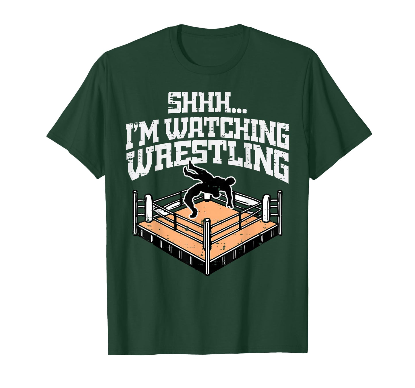 Shhh Im Watching Wrestling Funny Wrestler Fan Men Boys Kids T-Shirt