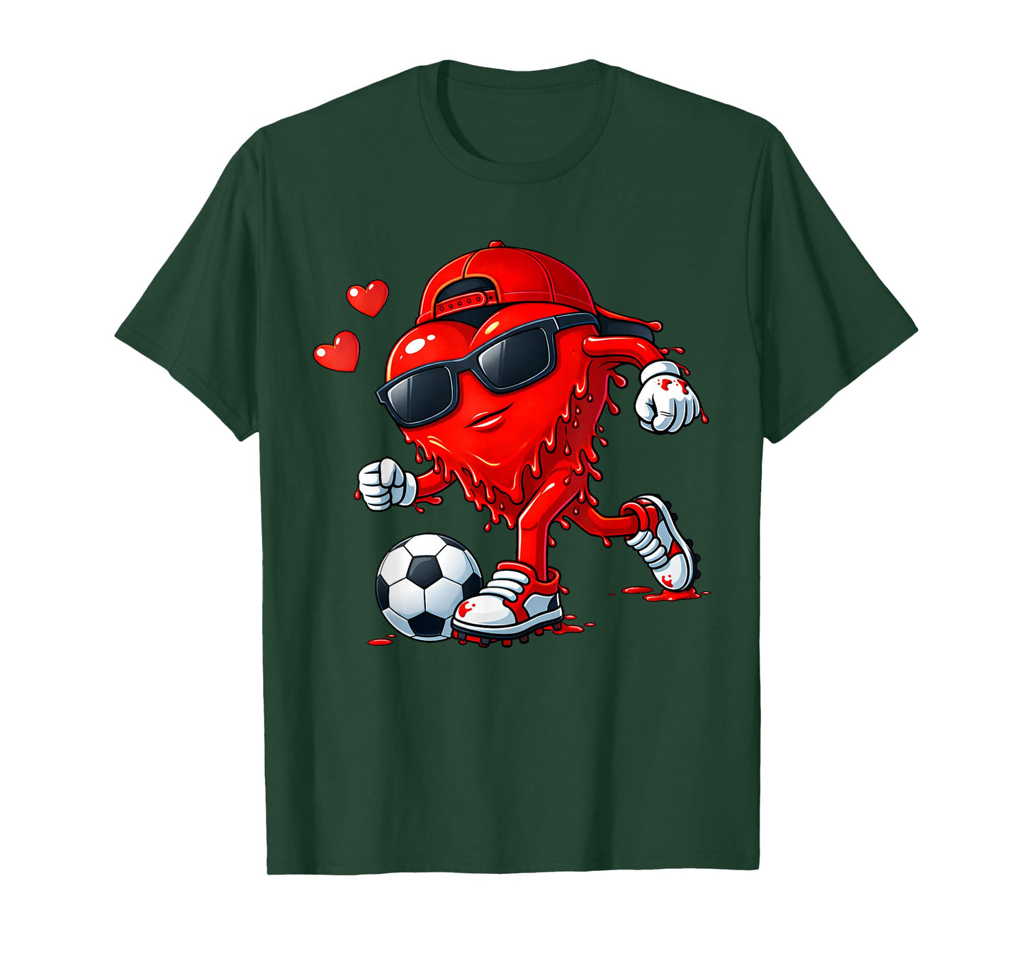 Valentine Soccer Heart Drip Sport Love Valentines Day Boys T-Shirt