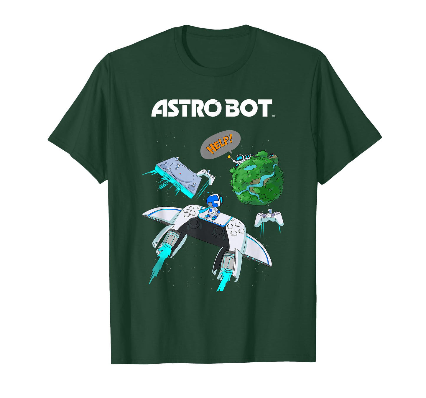 Astro Bot Controller and Console Rescue Mission Video Game T-Shirt