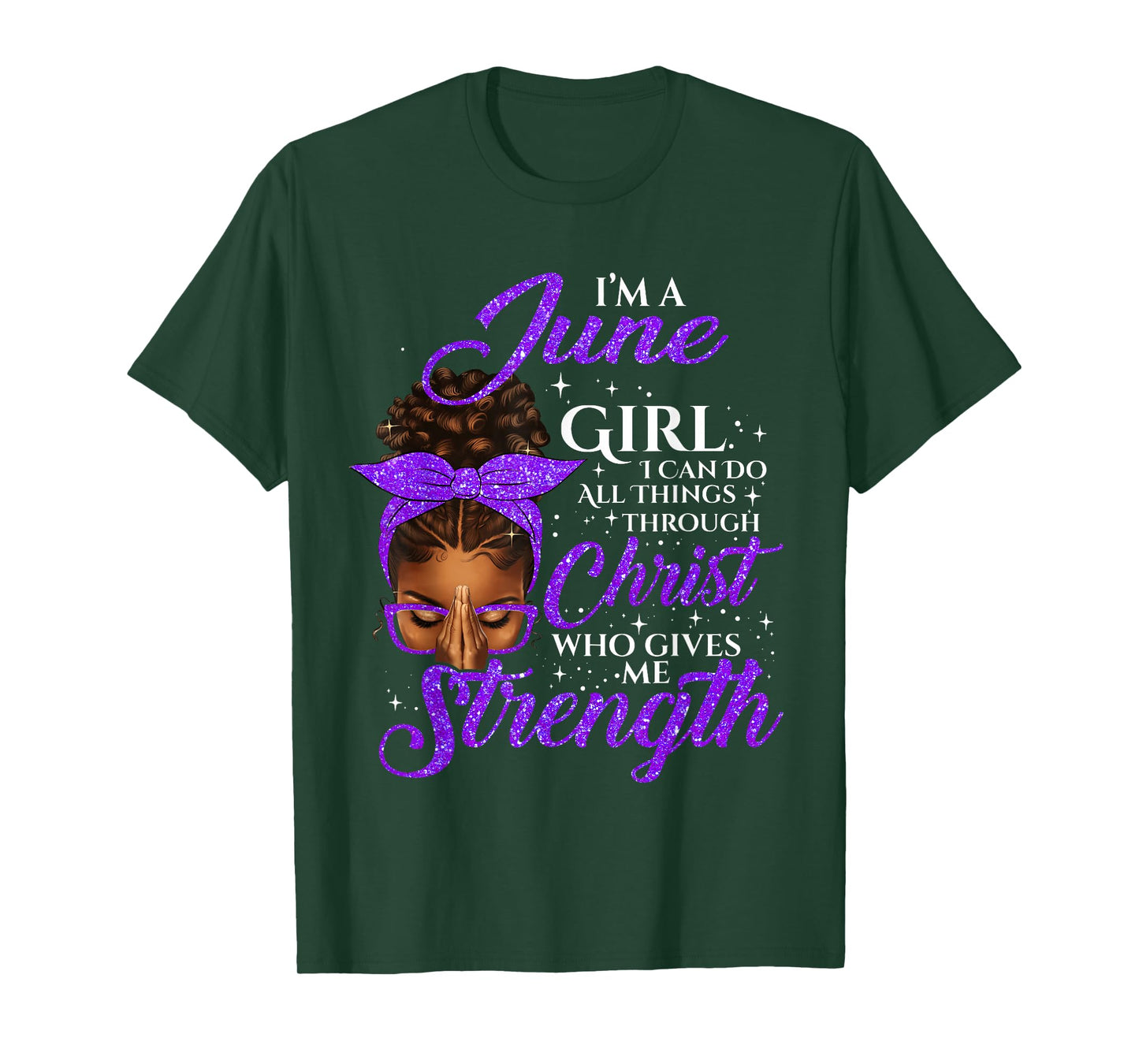 June Girl Birthday Black Women Afro Christian Saying T-Shirt