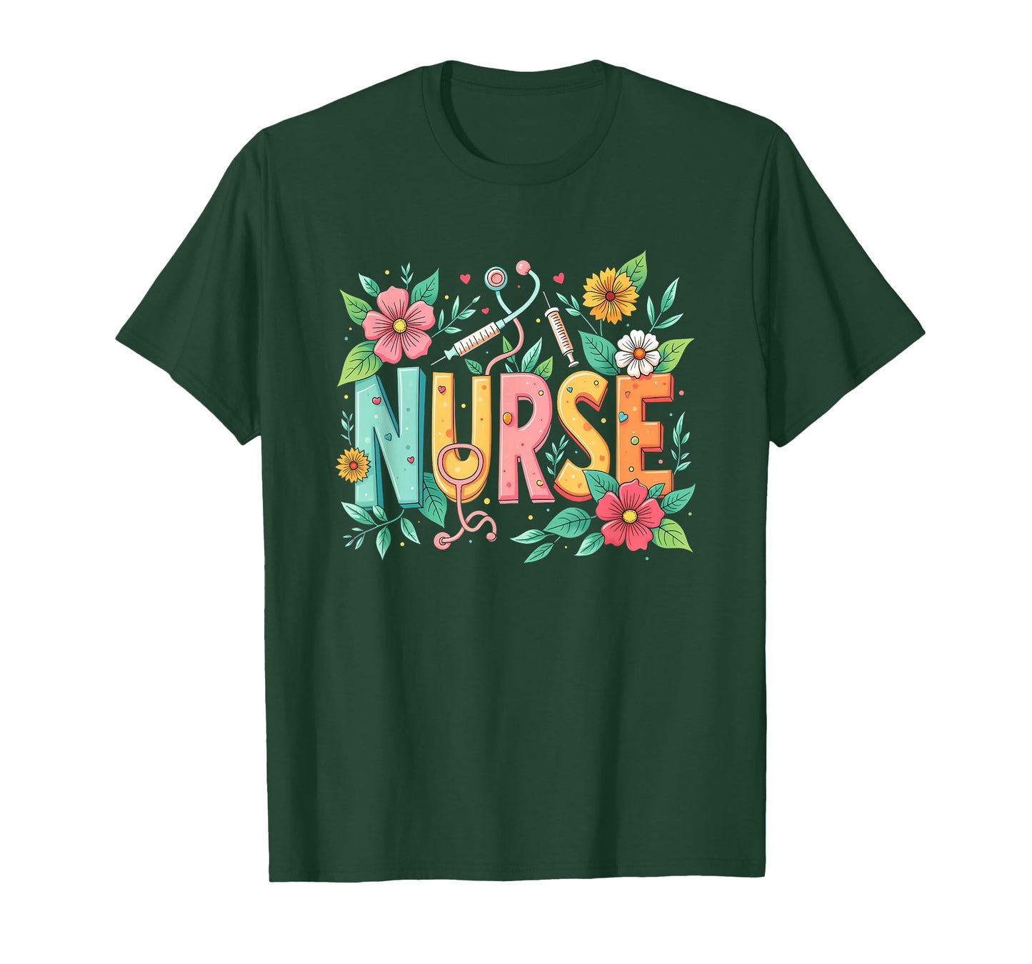 Cute Retro Groovy Nurse Flower Nursing 0CT9JL T-Shirt