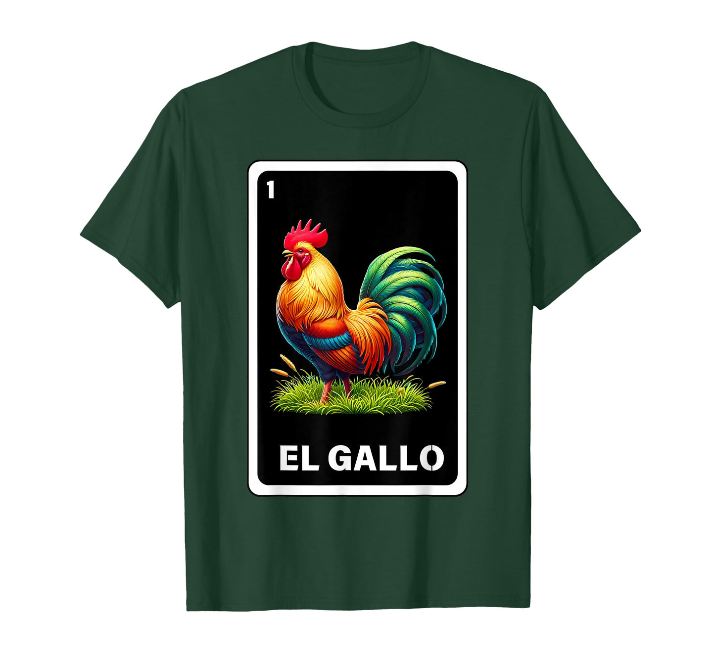 El Gallo Mexican Lottery Bingo Game Traditional Rooster Card T-Shirt