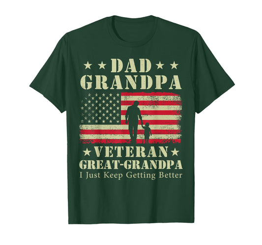 Dad Grandpa Veteran Great Grandpa T-Shirt