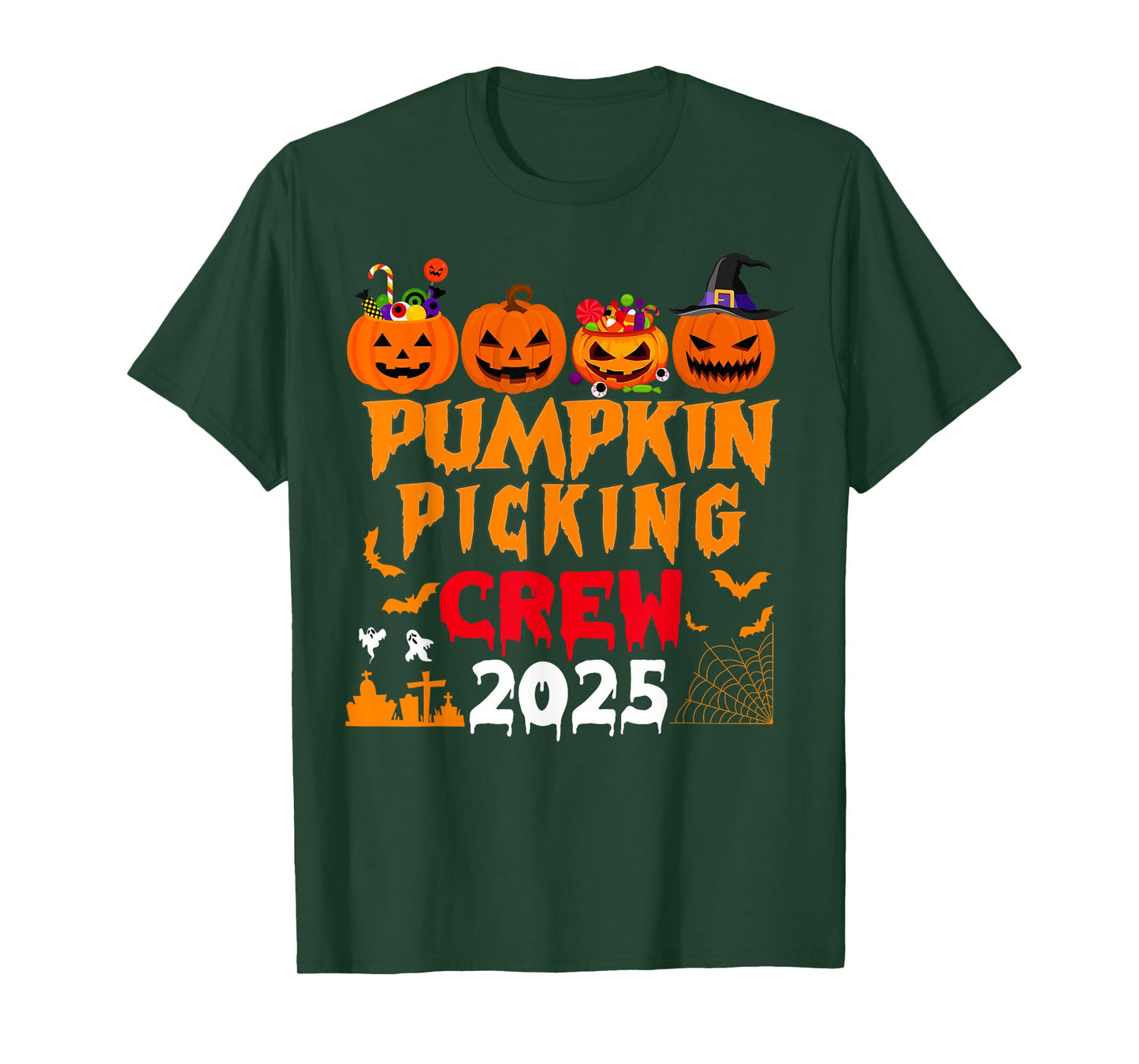 Retro Pumpkin Picking Crew Halloween 2025 Matching Group T-Shirt