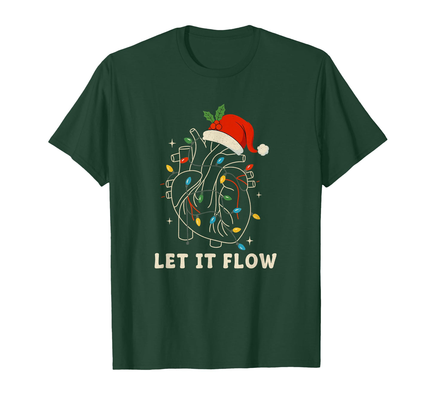 Let It Flow Funny Anatomical Heart Christmas, Medical T-Shirt