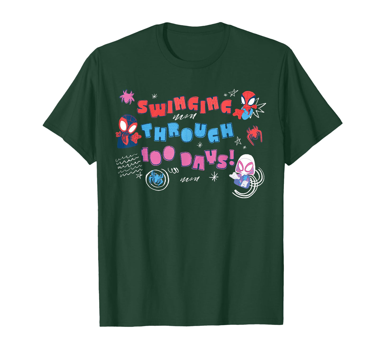 Marvel Spider-Man & Friends 100 Days of School 100th Day T-Shirt