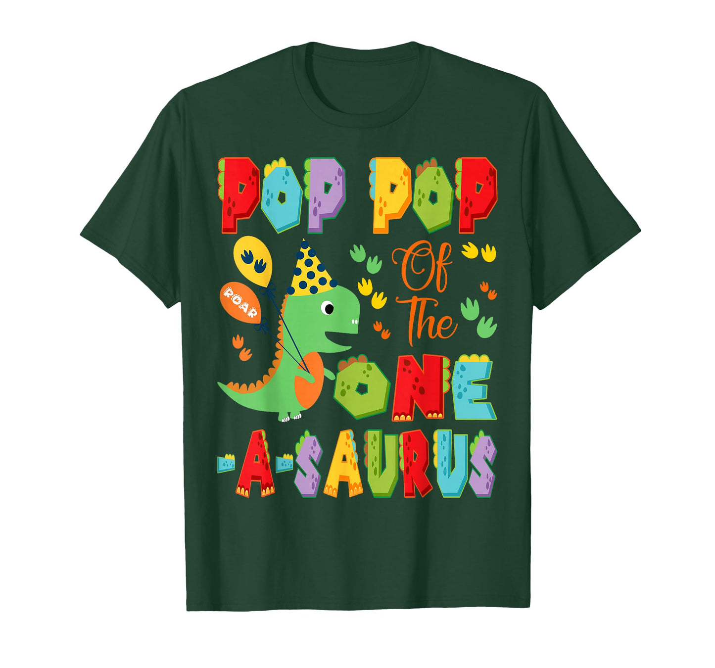 Pop Pop Of The One-A-Saurus 1St Birthday Boy Dinosaur T-Shirt