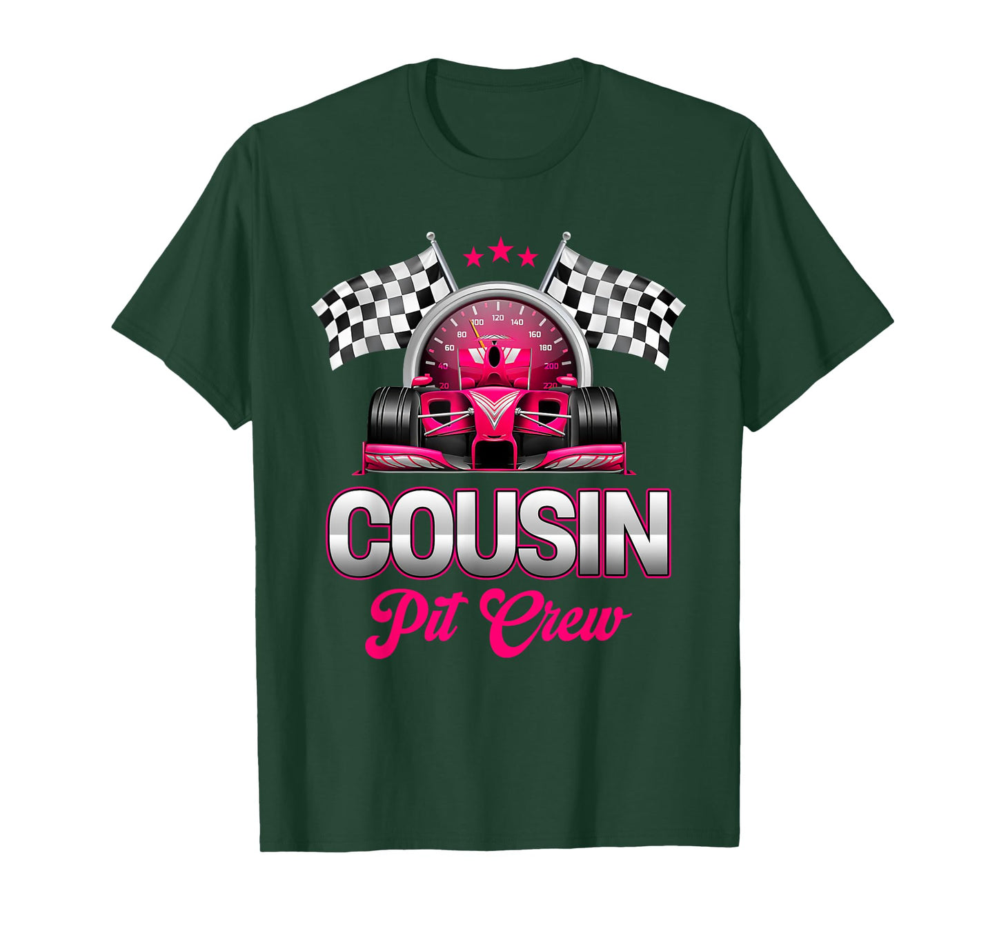 Cousin Pit Crew Race Car Birthday Girl Party Racing Family T-Shirt