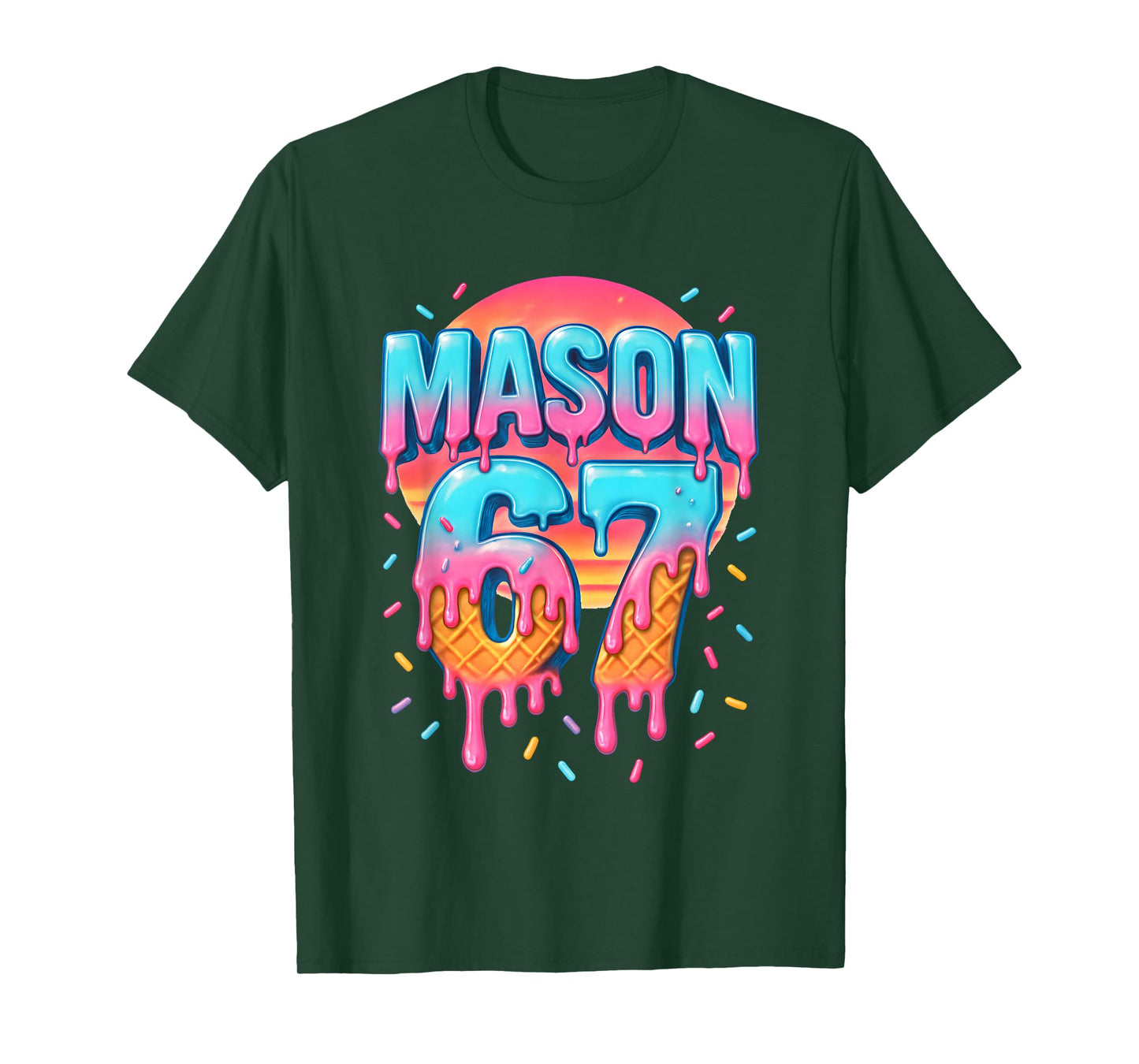 Mason 67 Costume Ice Cream Baseball Drip 6 7 Meme Six Seven T-Shirt