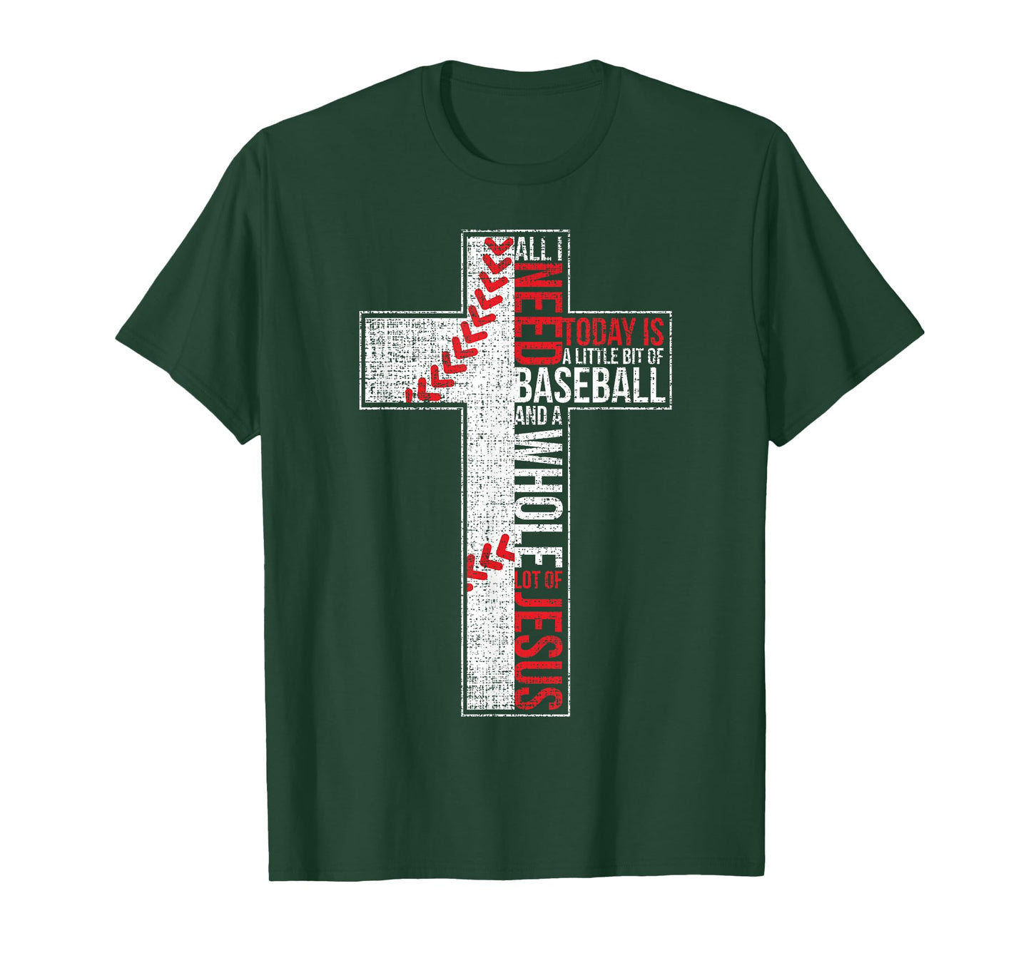 All I Need Is Baseball & Jesus Christian Cross Faith T Shirt T-Shirt